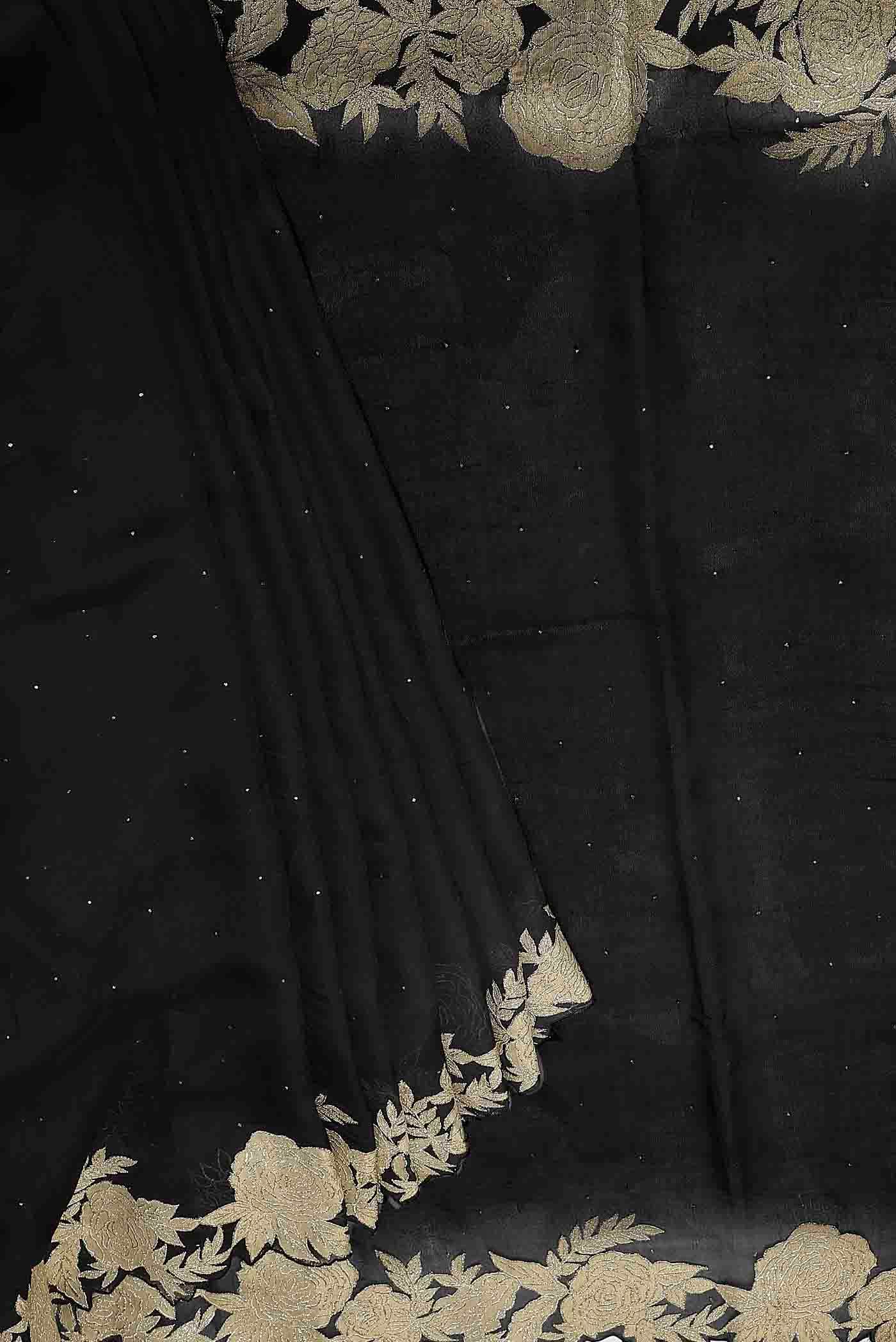 Black Organza Silk Saree