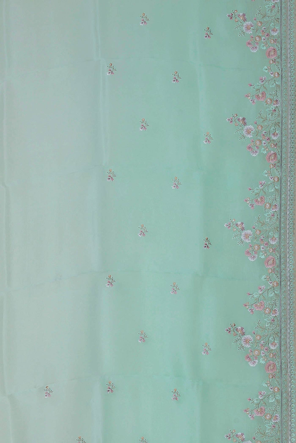 Green Organza Silk Saree