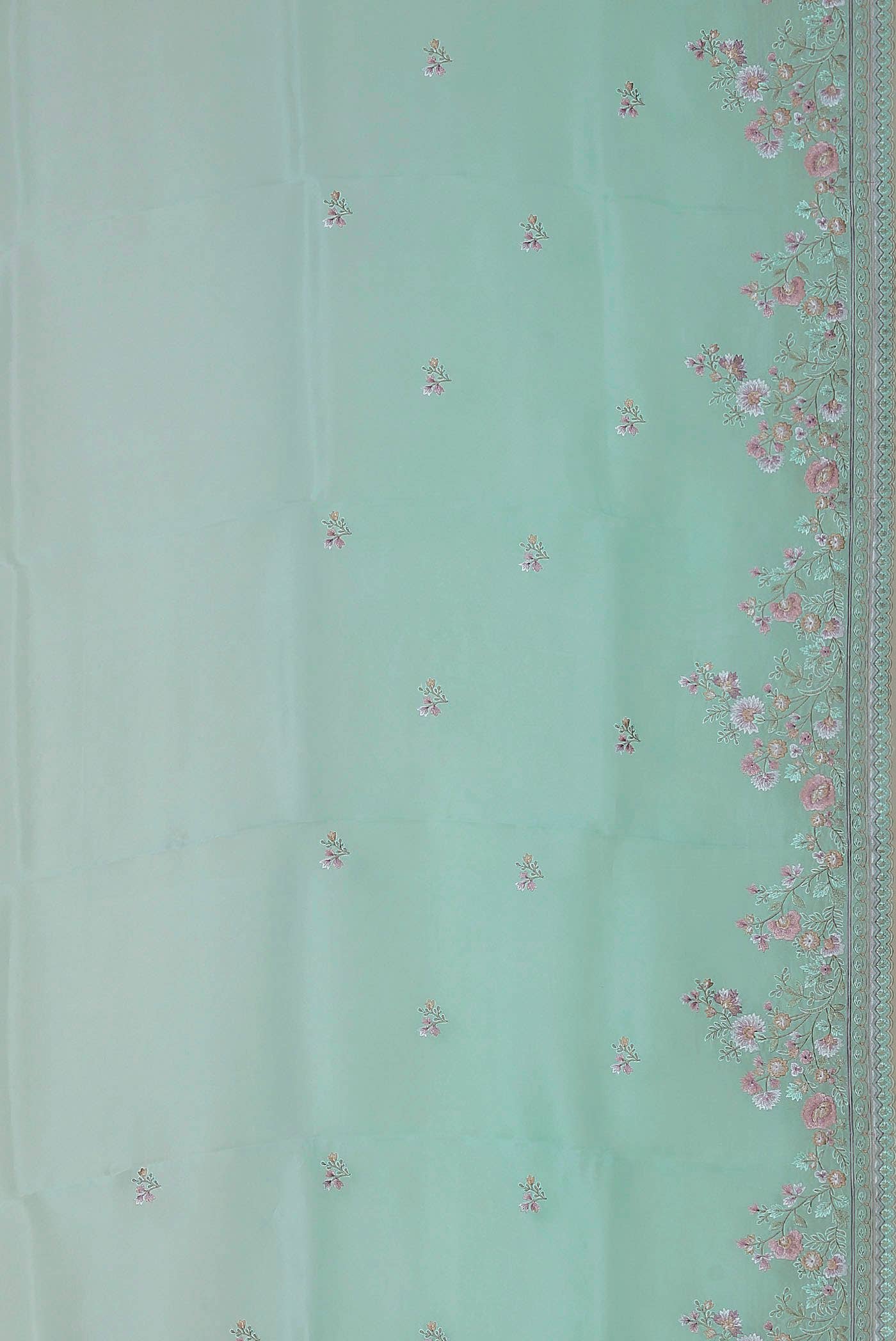 Green Organza Silk Saree