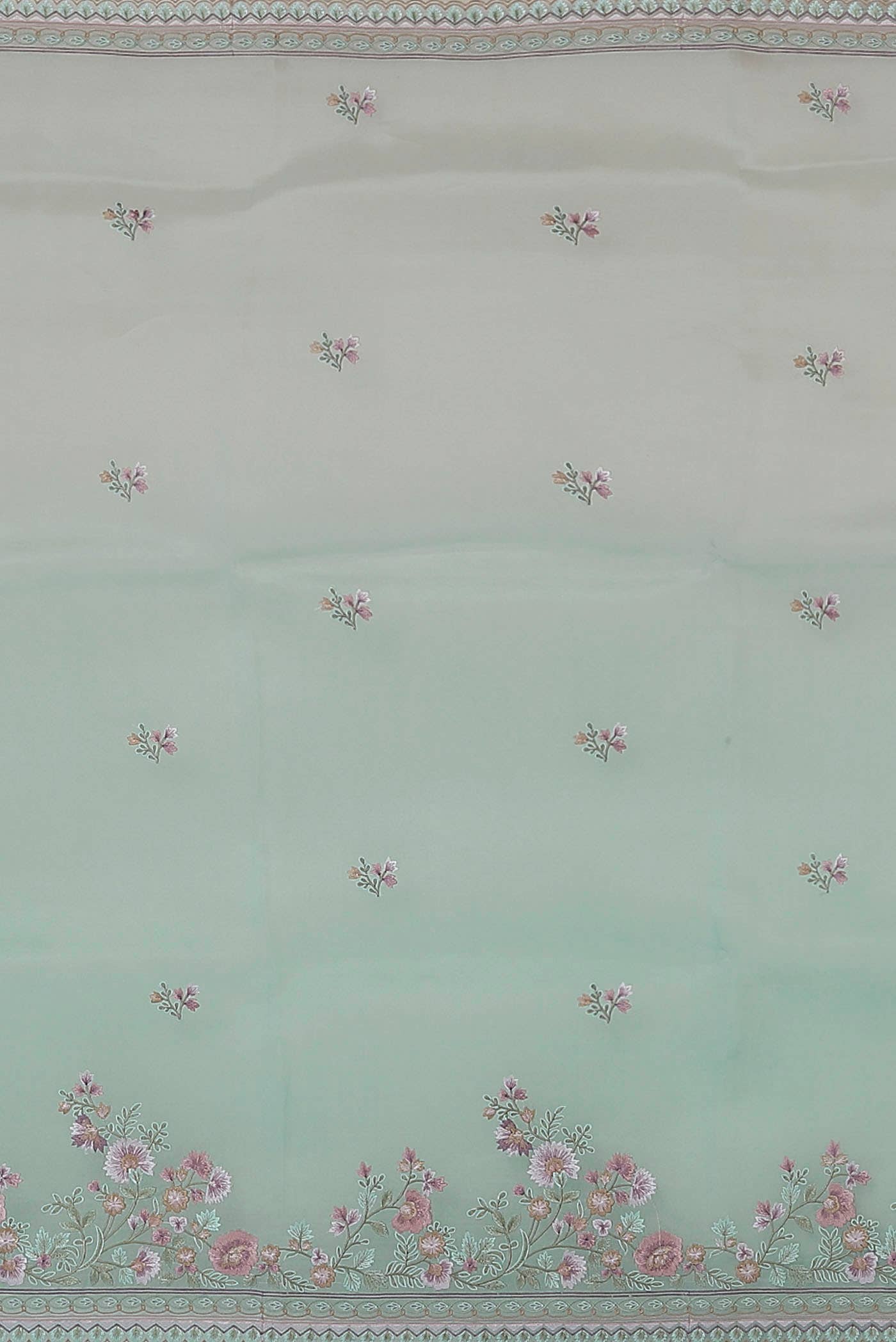 Green Organza Silk Saree