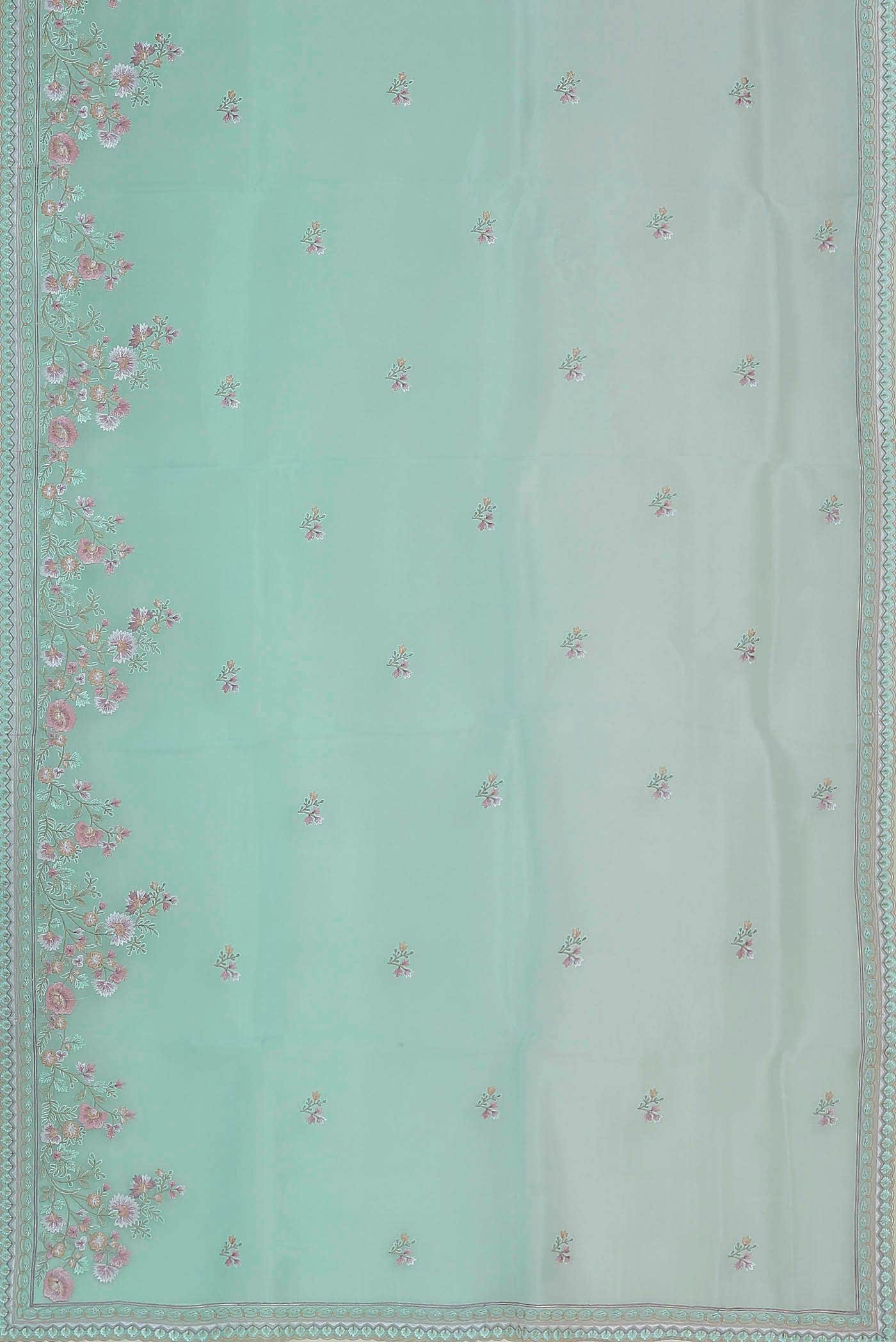 Green Organza Silk Saree