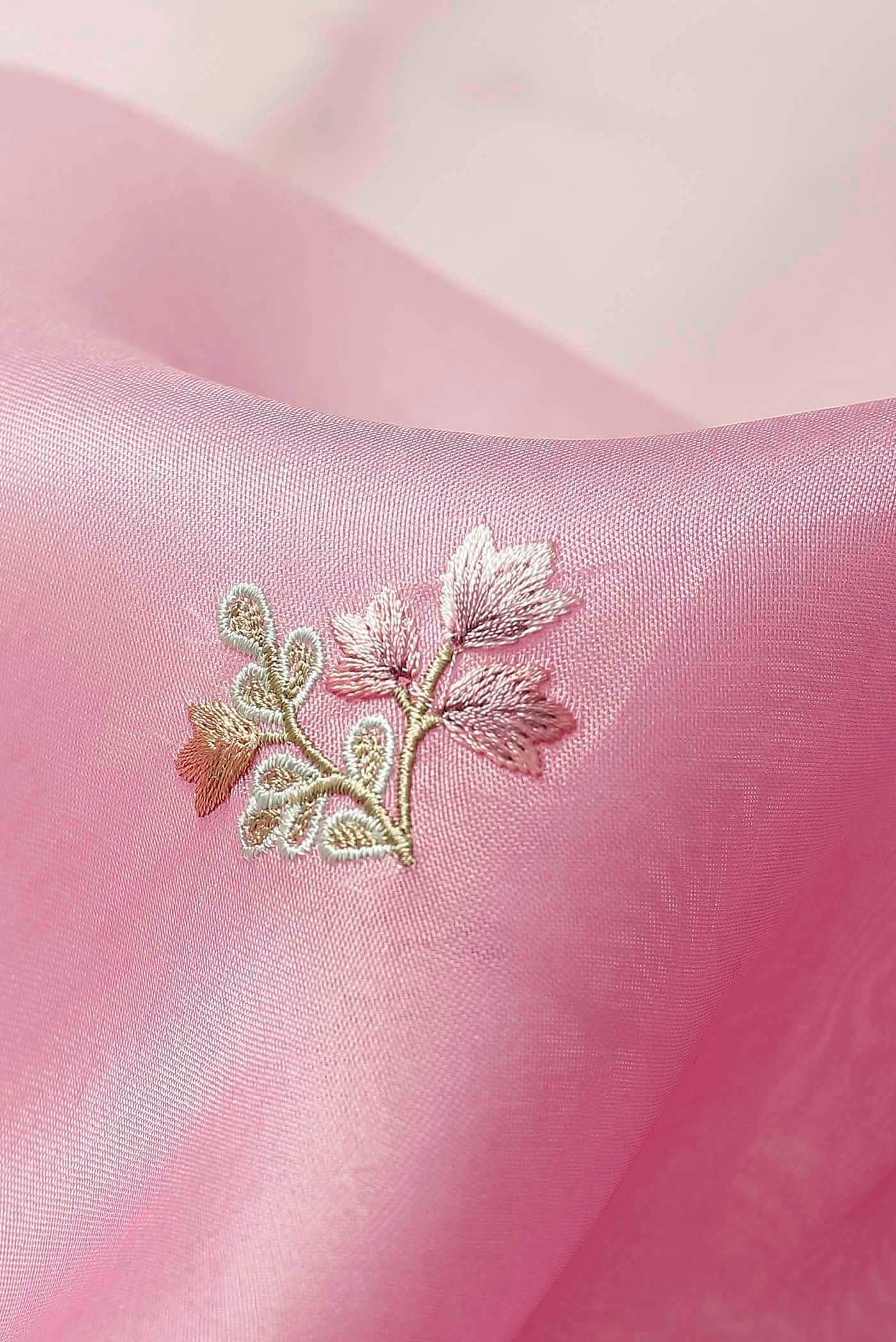 Pink Organza Silk Saree