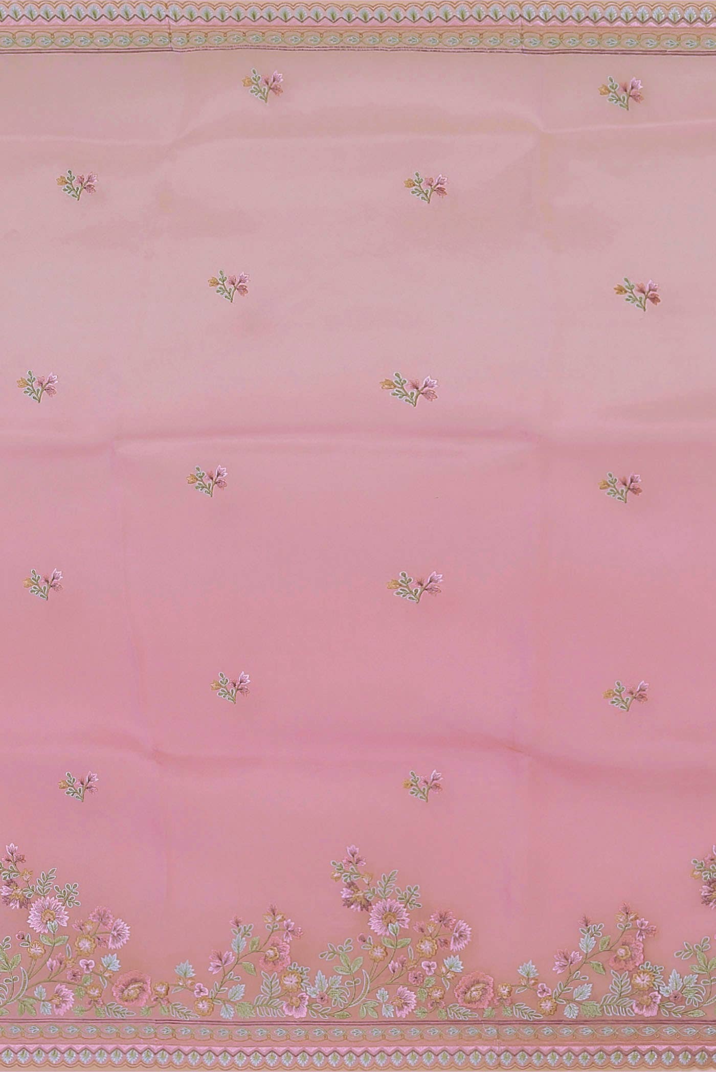 Pink Organza Silk Saree