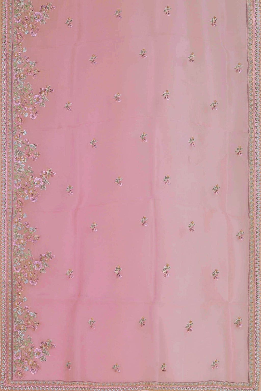 Pink Organza Silk Saree