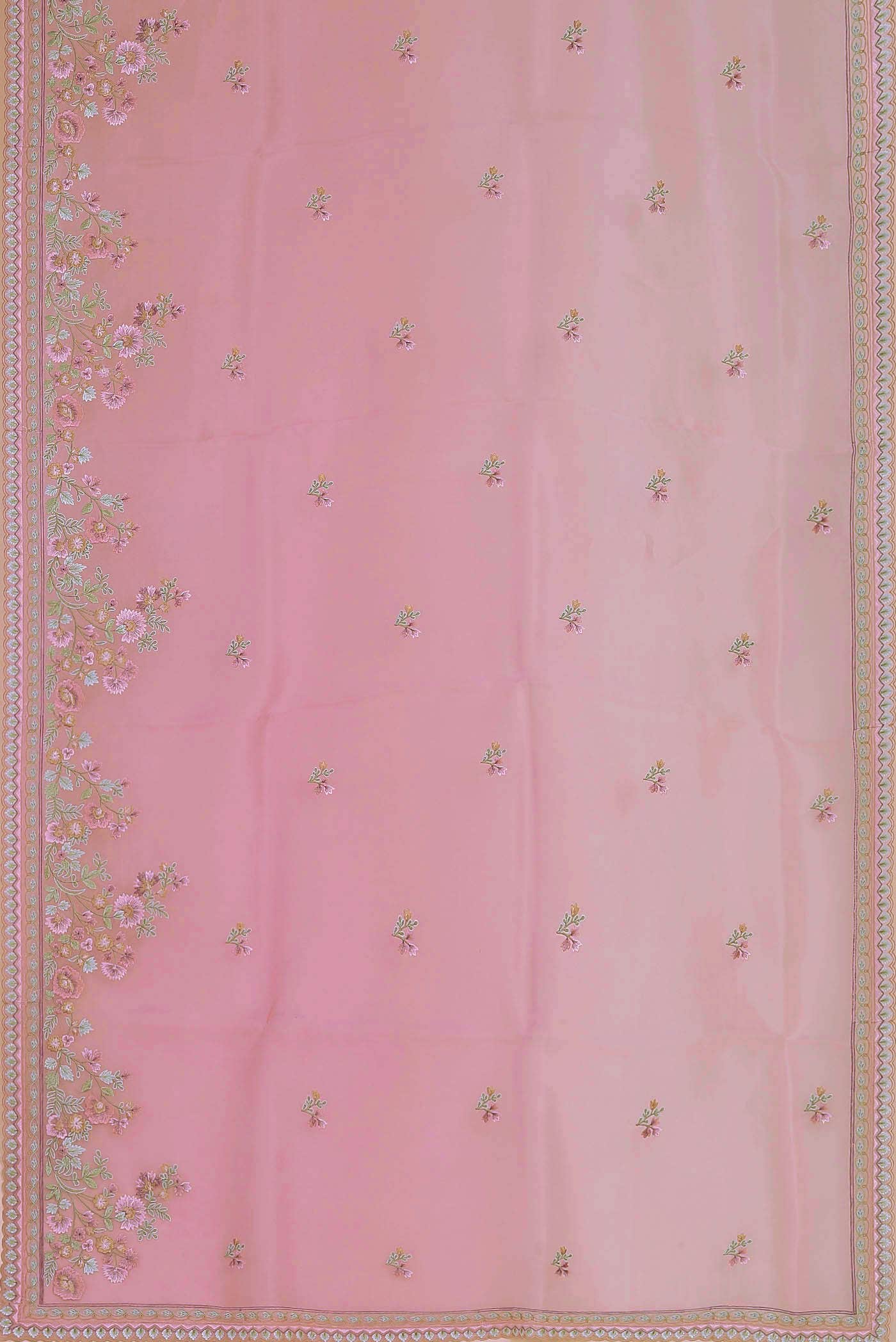 Pink Organza Silk Saree
