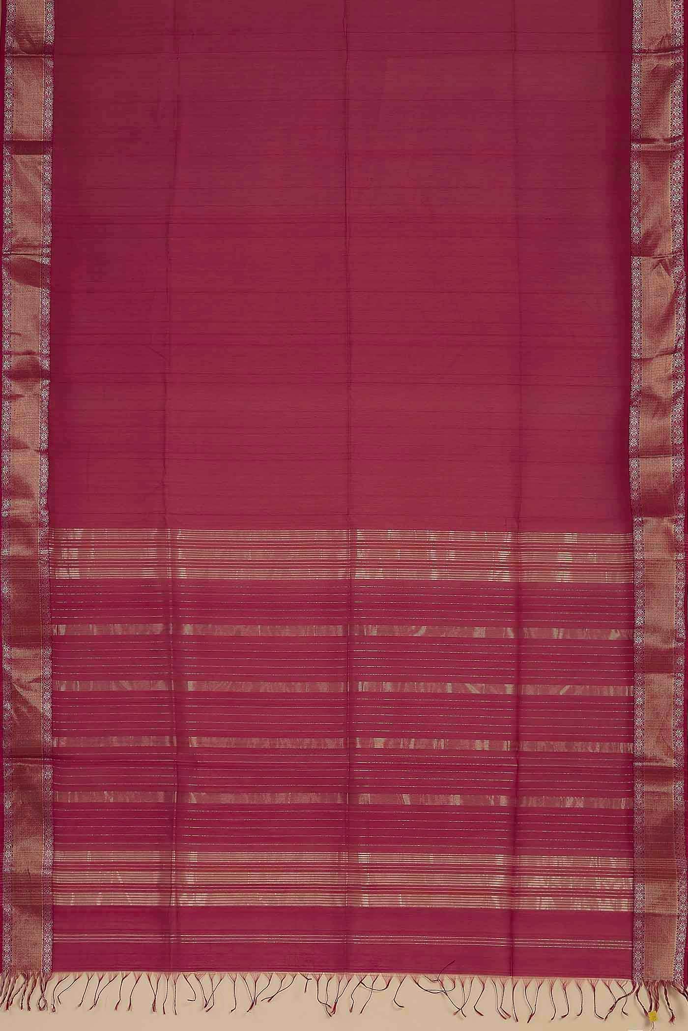 Pink Maheshwari Silk Cotton Saree