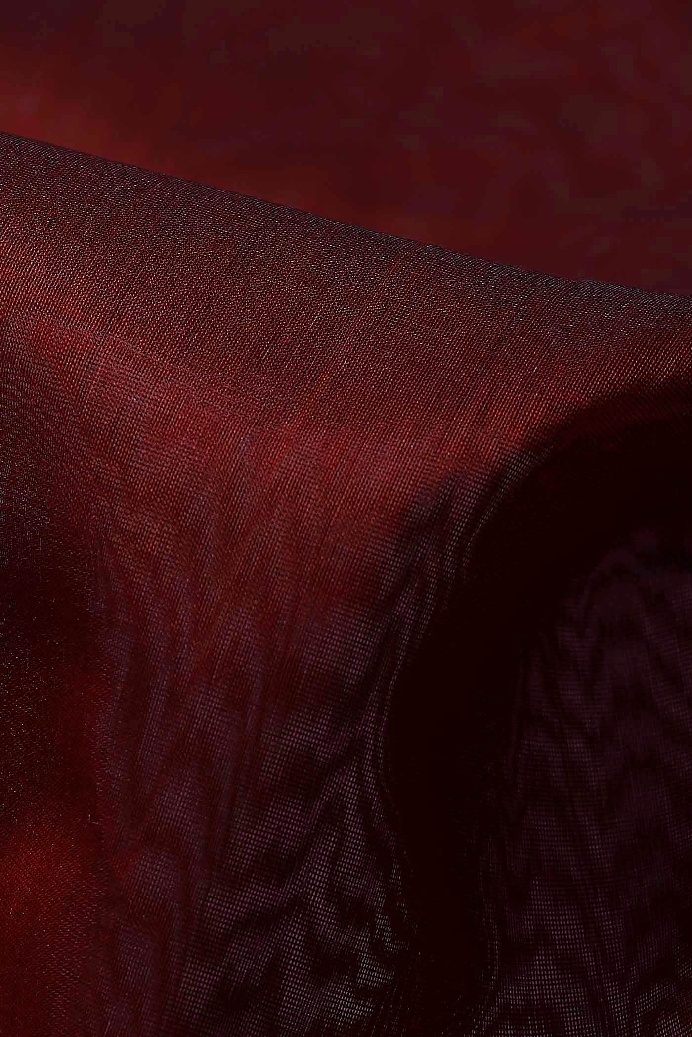 Maroon Maheshwari Silk Cotton Saree