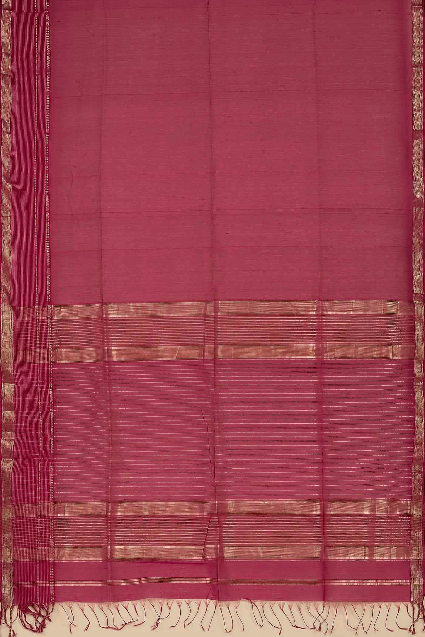 Pink Maheshwari Silk Cotton Saree