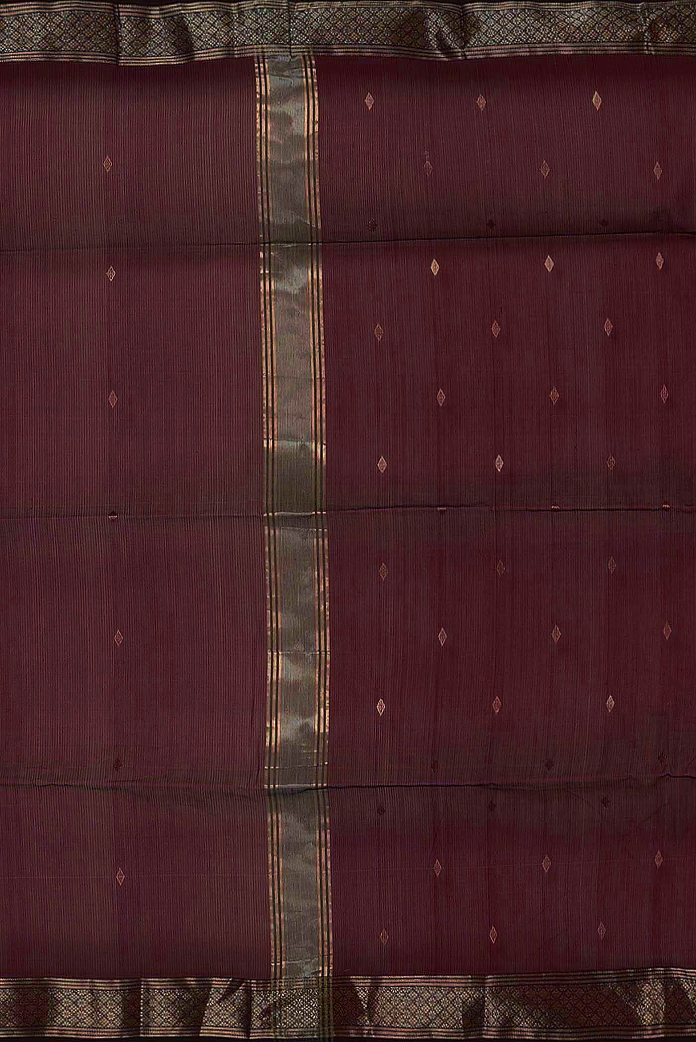 Maroon Maheshwari Silk Cotton Saree