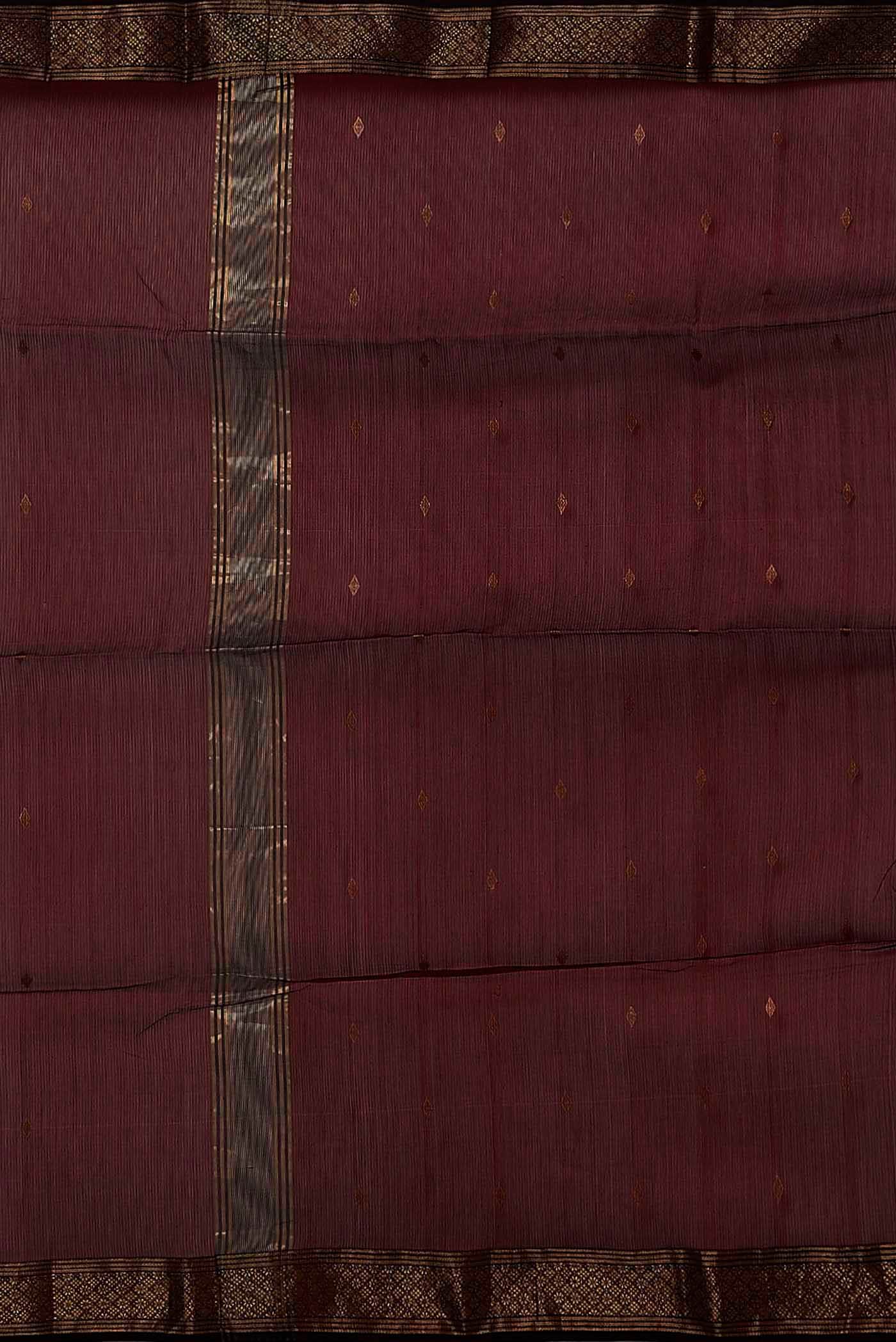 Maroon Maheshwari Silk Cotton Saree