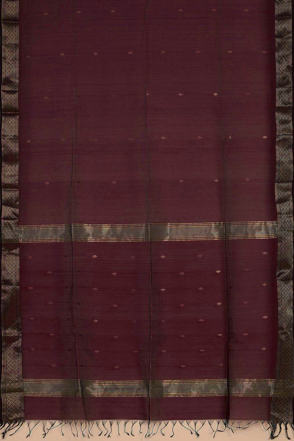 Maroon Maheshwari Silk Cotton Saree