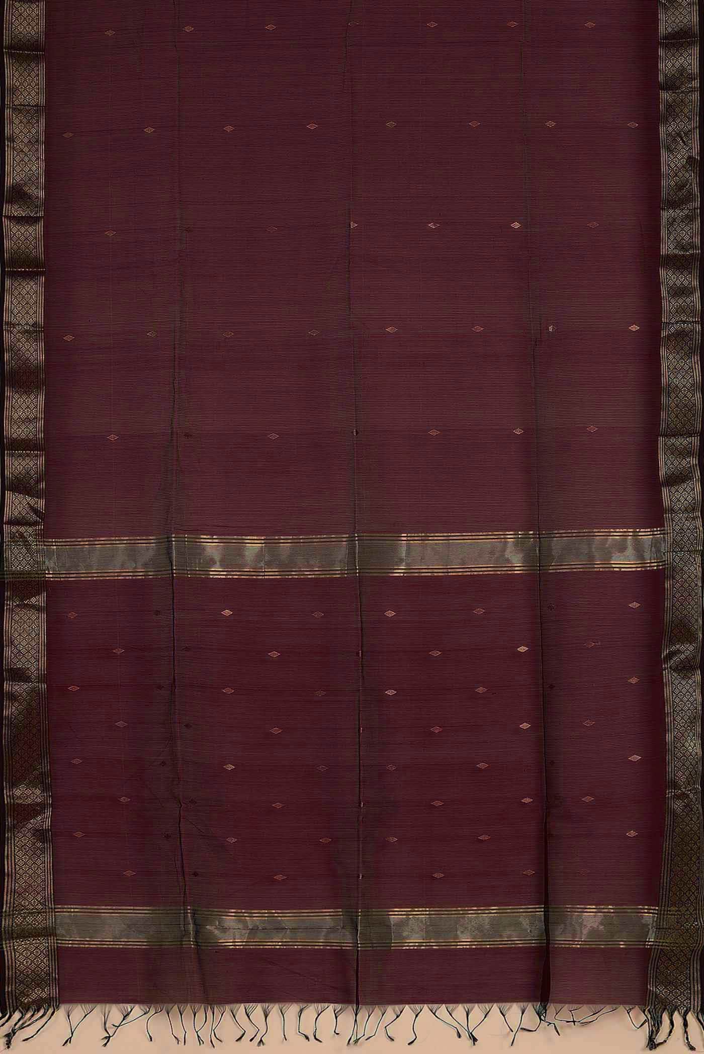 Maroon Maheshwari Silk Cotton Saree