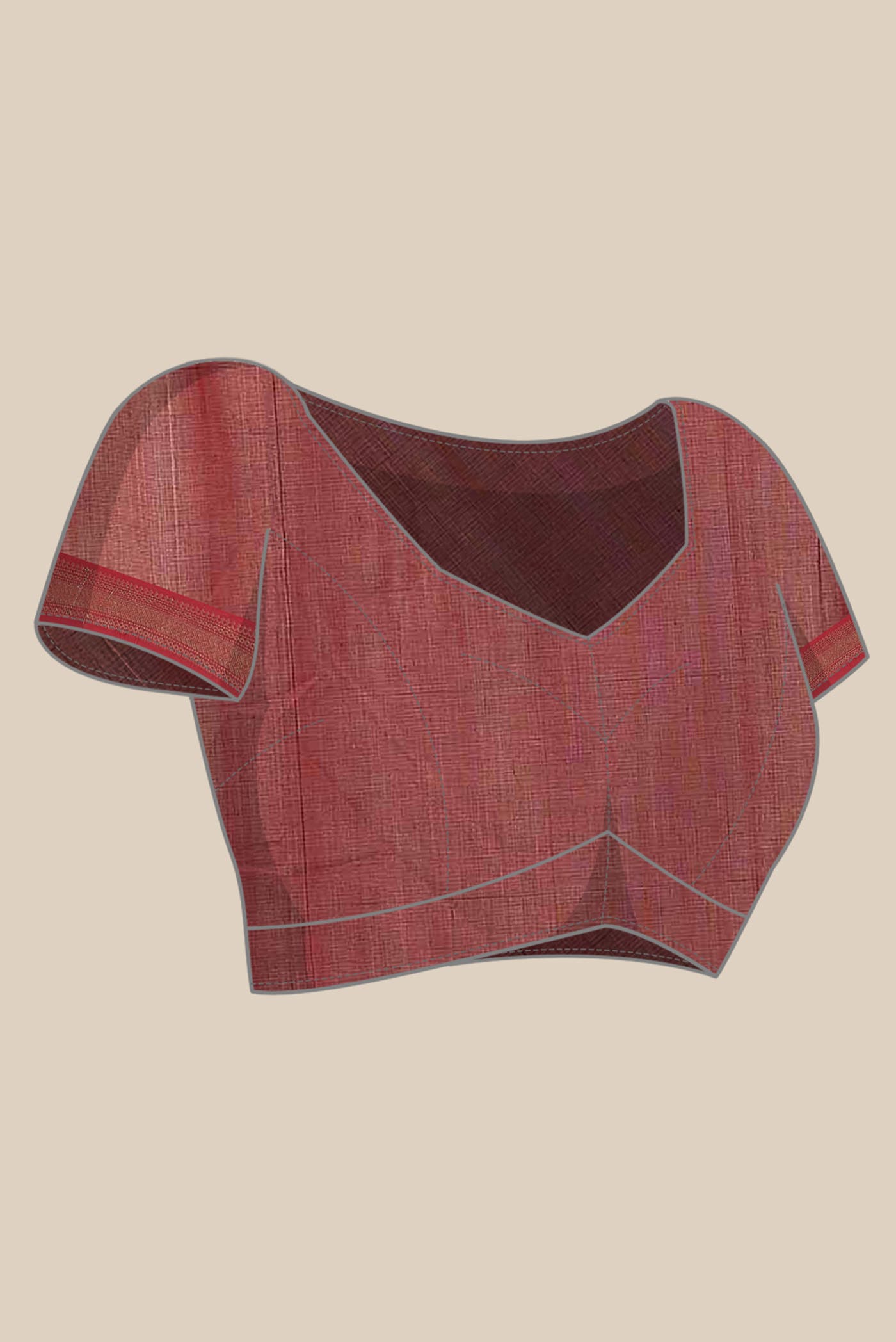 Rust Maheshwari Silk Cotton Saree