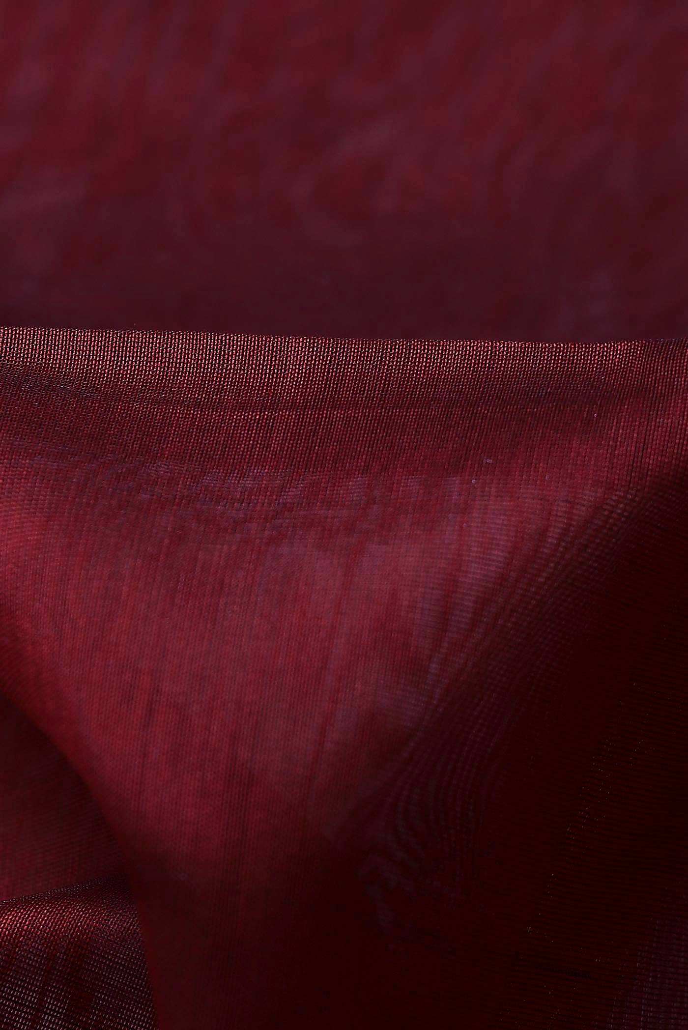 Rust Maheshwari Silk Cotton Saree