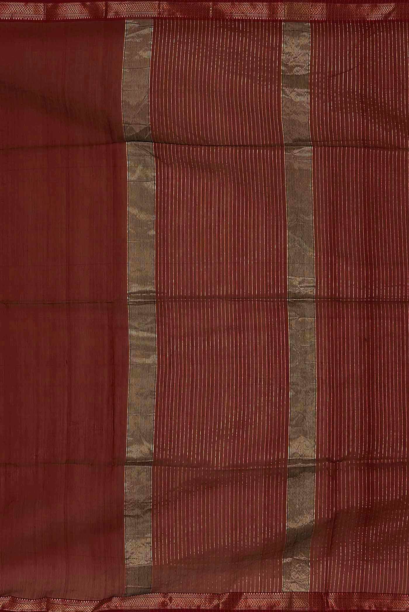 Rust Maheshwari Silk Cotton Saree