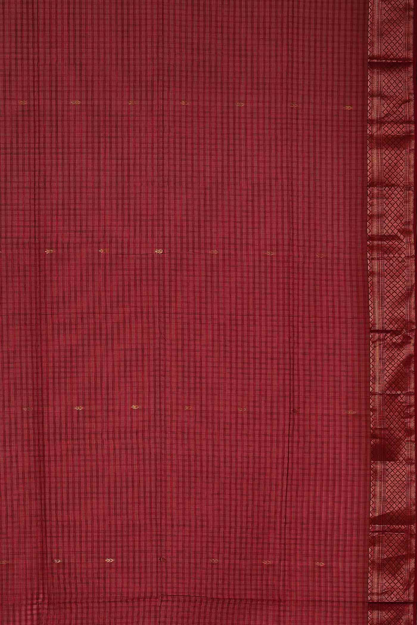 Red Maheshwari Silk Cotton Saree