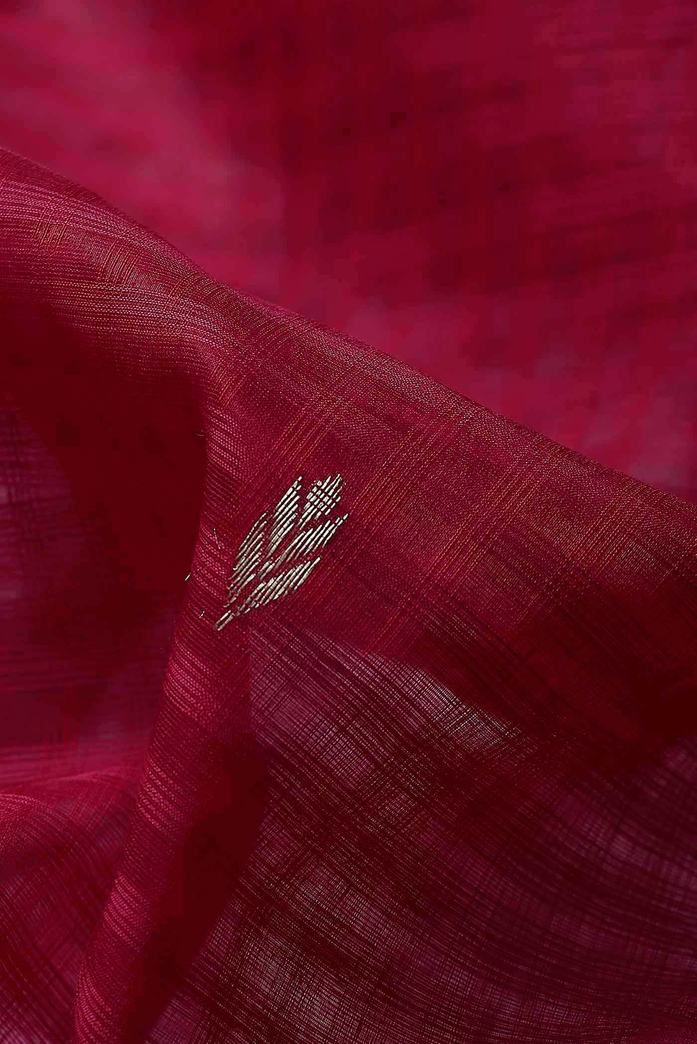 Red Maheshwari Silk Cotton Saree