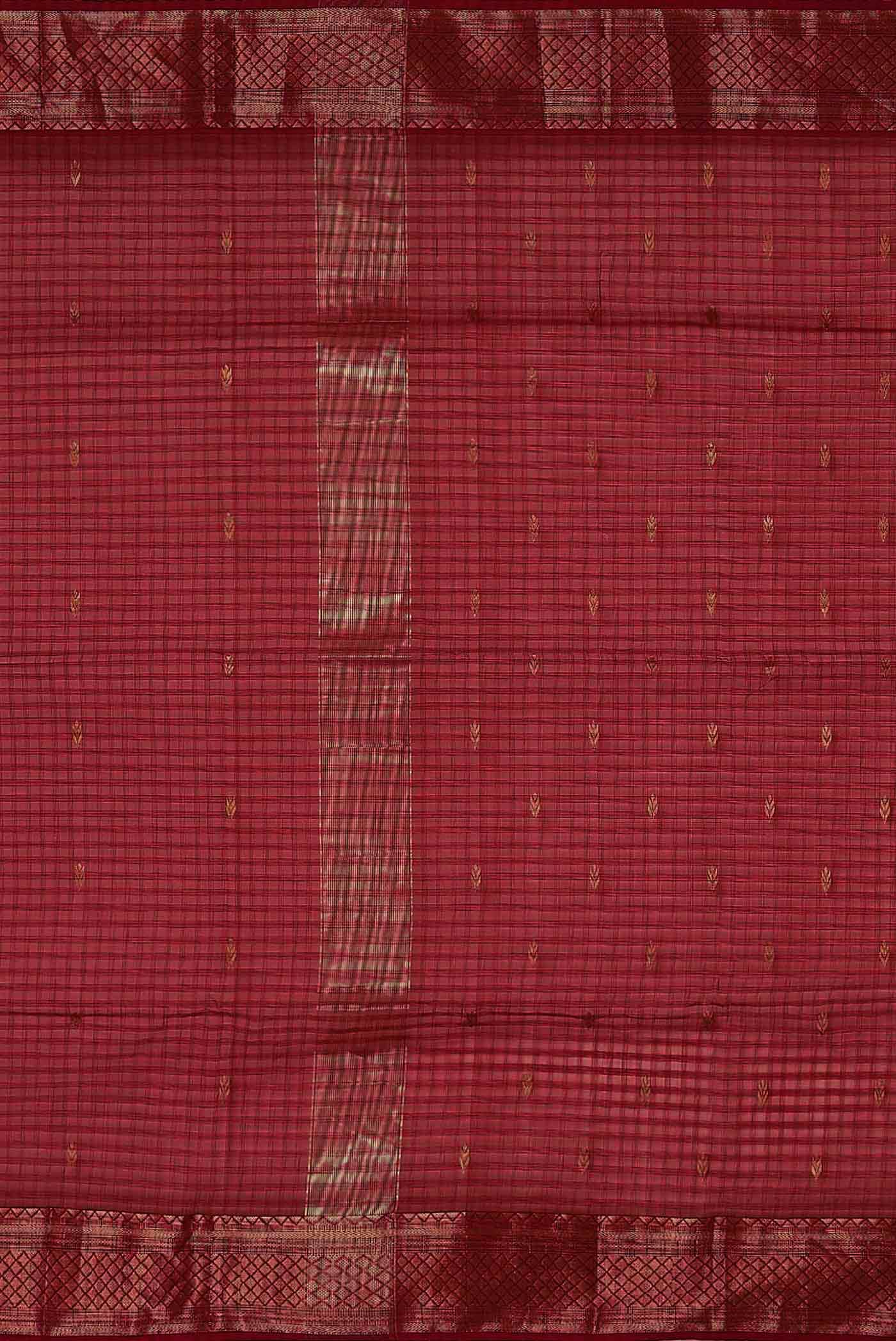 Red Maheshwari Silk Cotton Saree