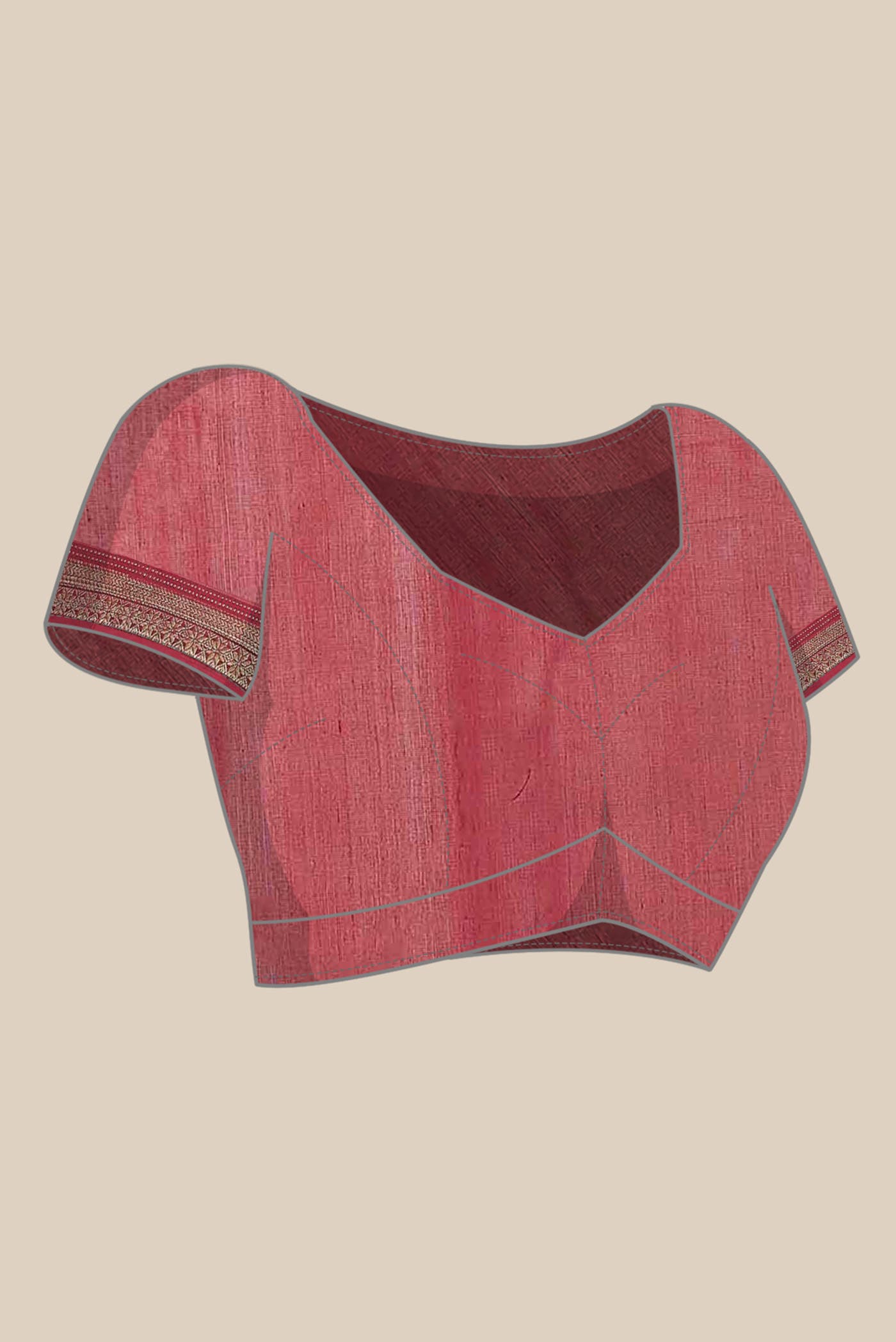 Rust Maheshwari Silk Cotton Saree