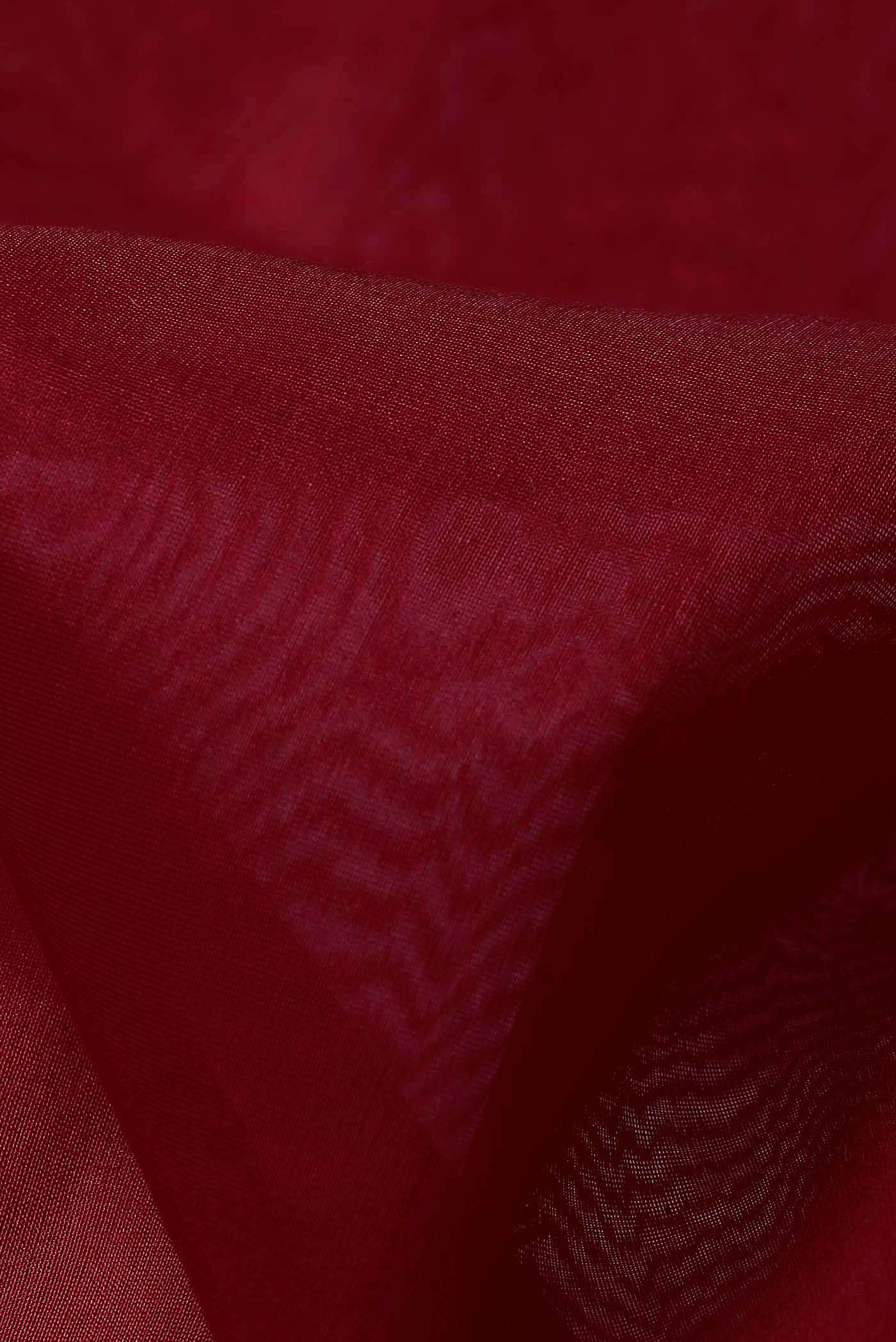 Rust Maheshwari Silk Cotton Saree
