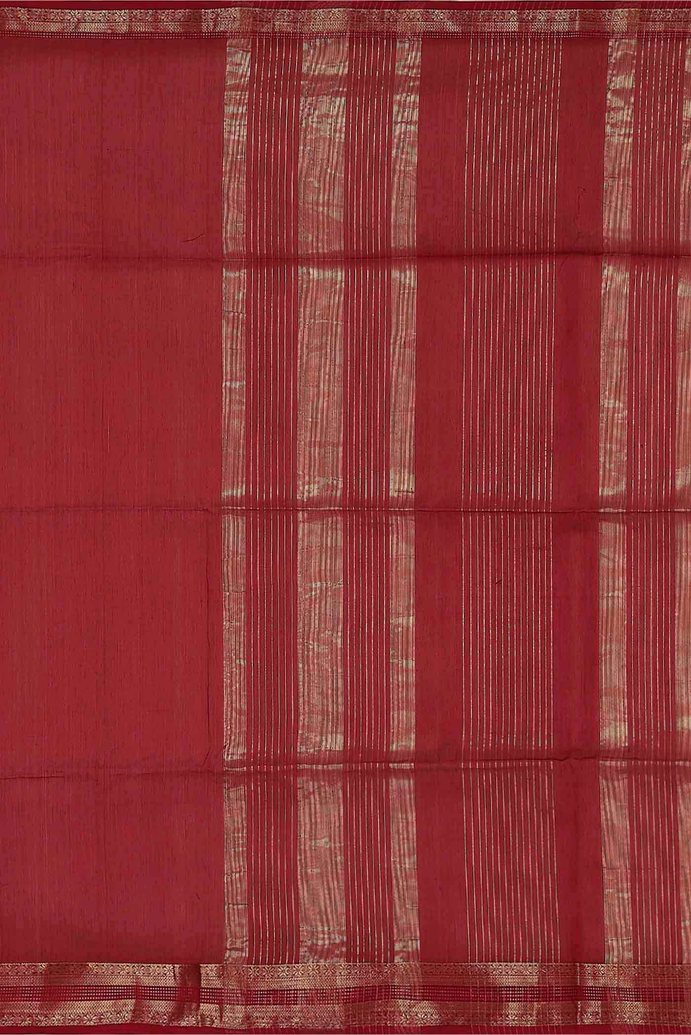 Rust Maheshwari Silk Cotton Saree