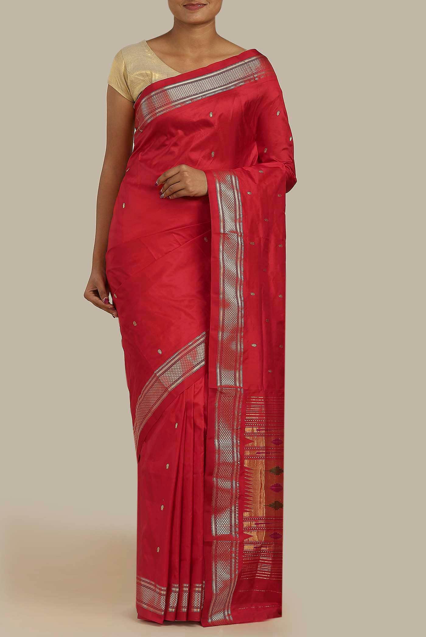 Red Paithani Silk Saree