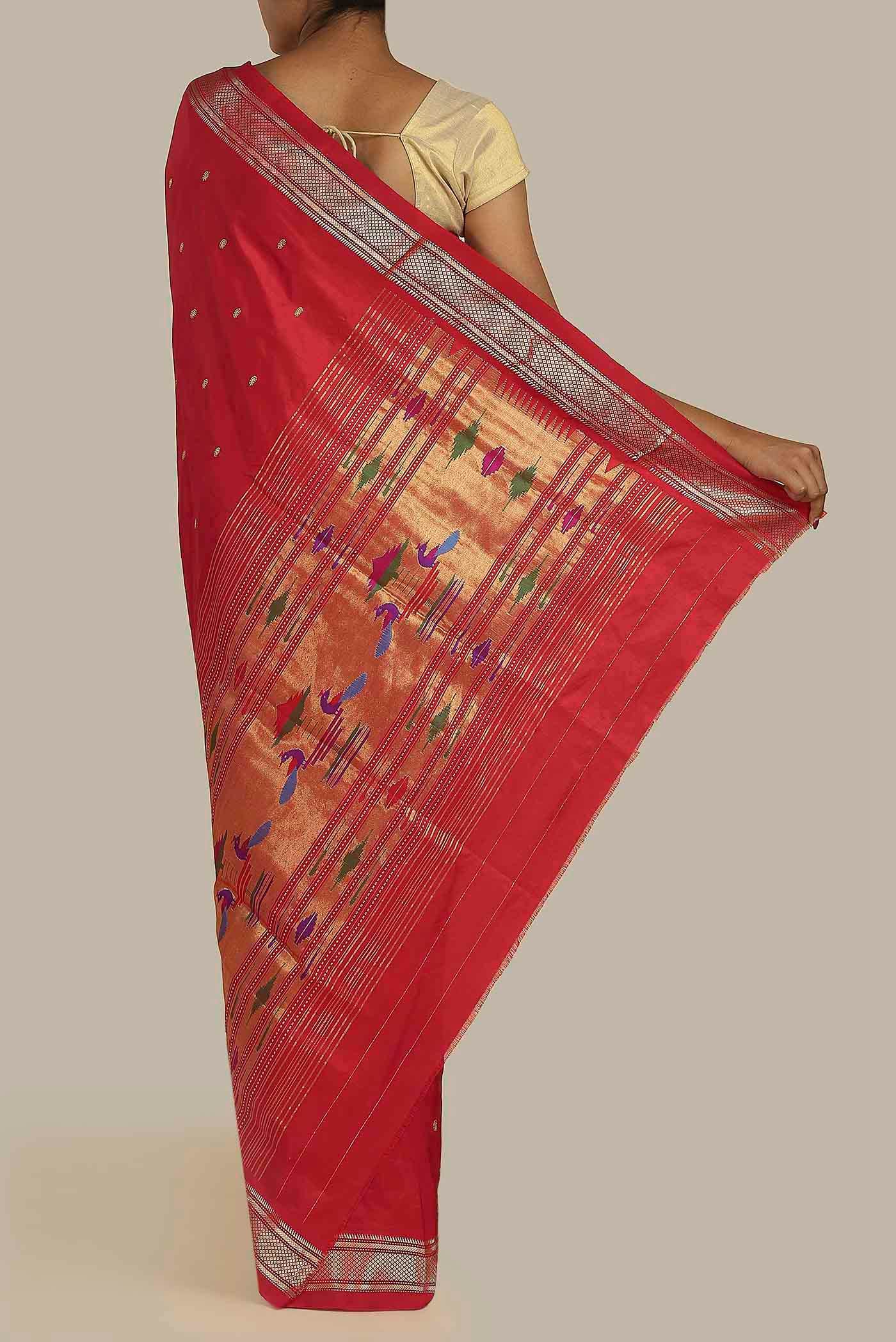 Red Paithani Silk Saree