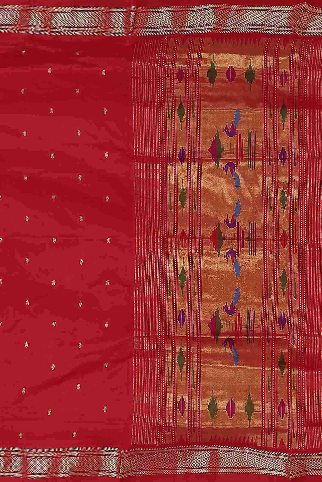 Red Paithani Silk Saree