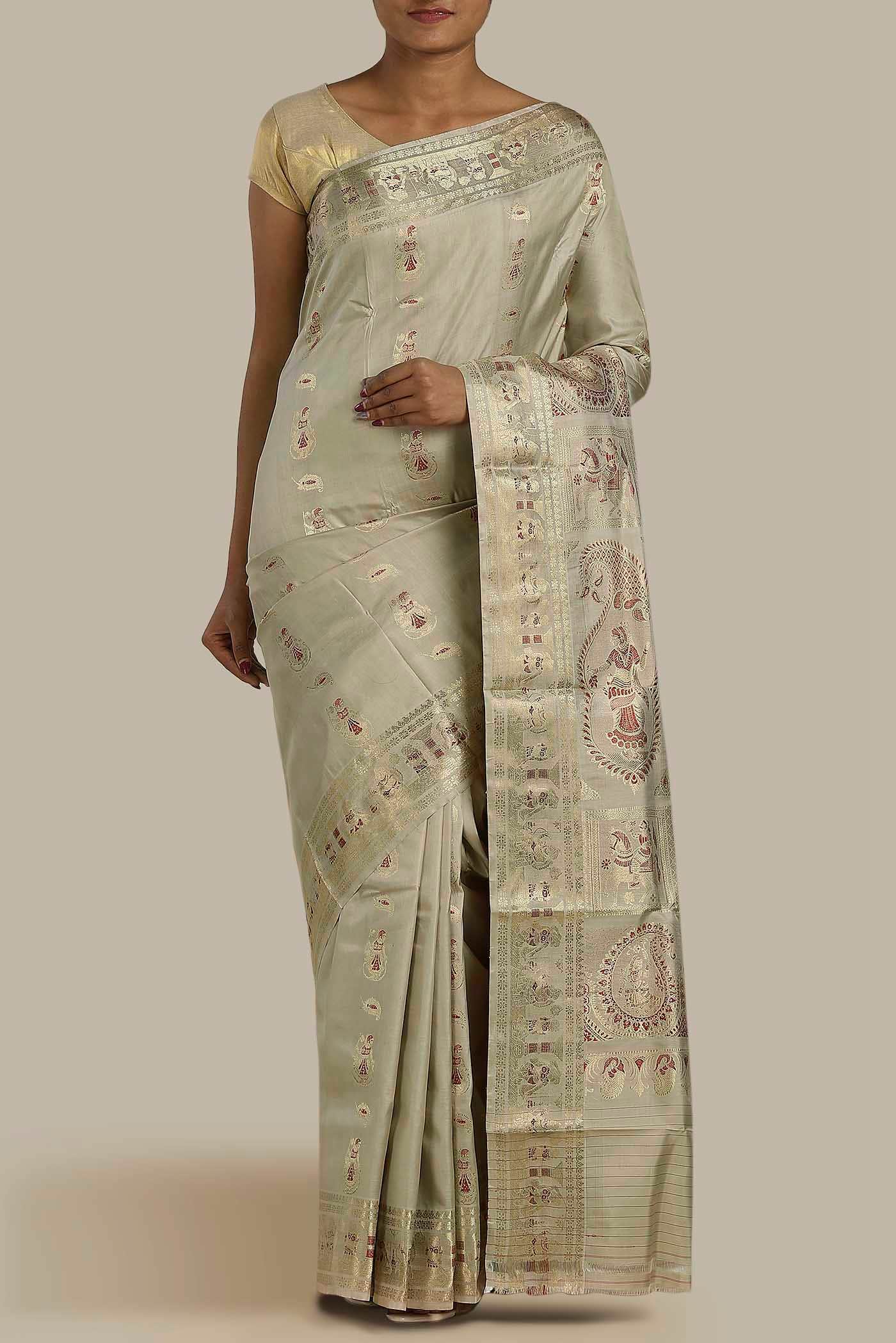 Green Baluchari Silk Saree