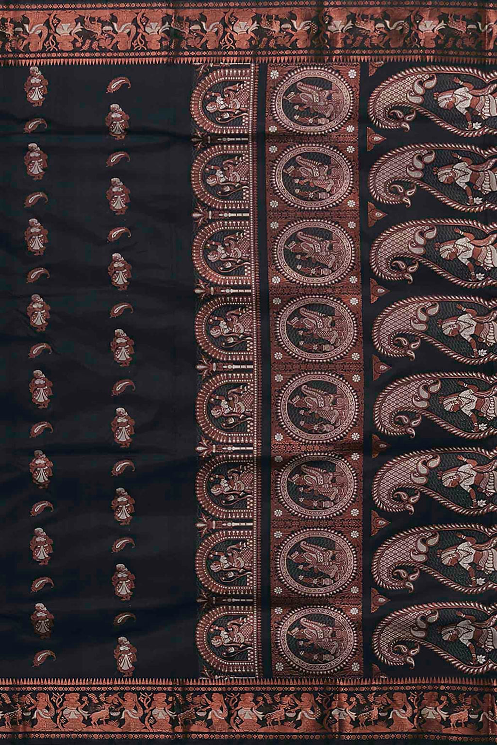 Black Gadwal Silk Saree