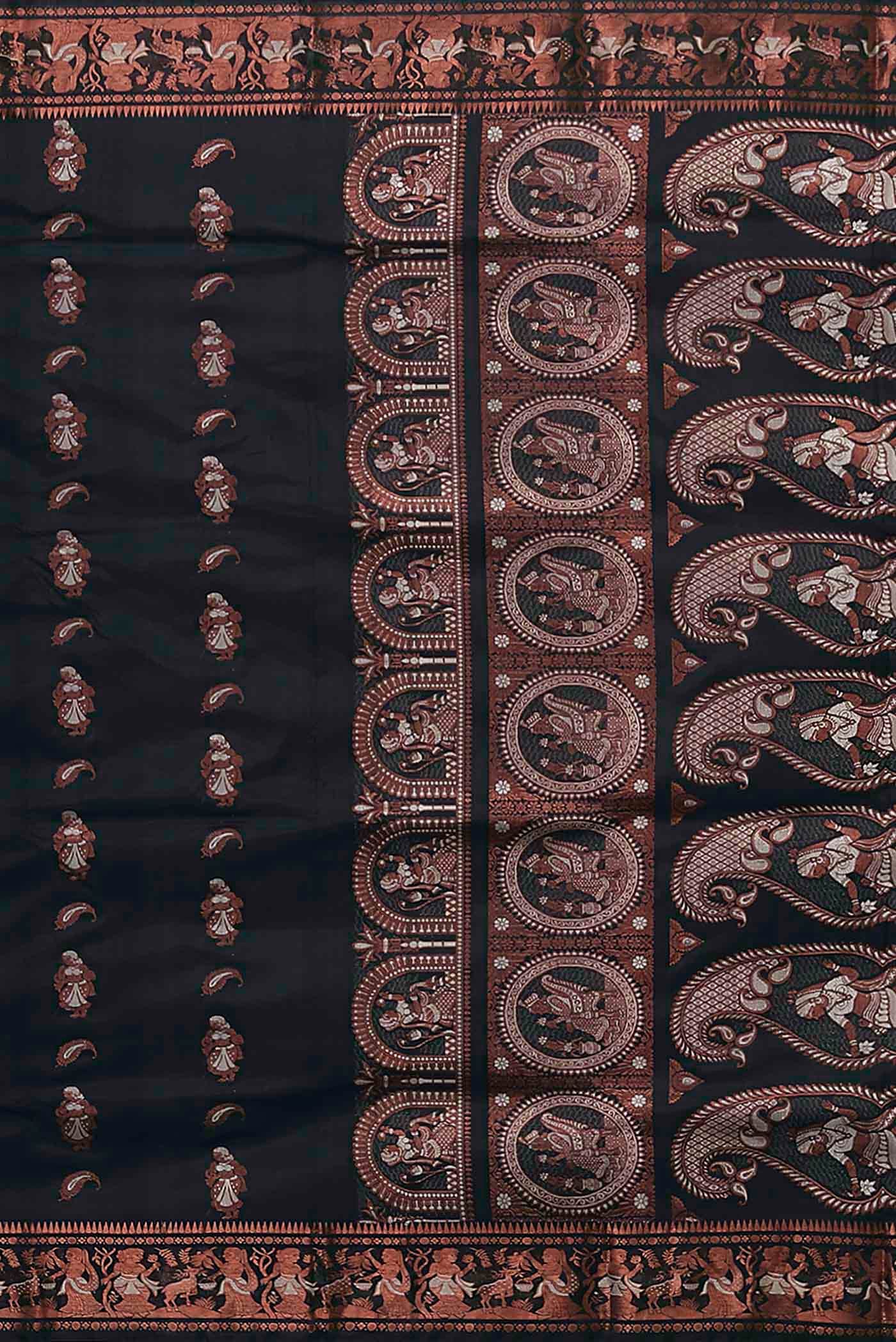 Black Gadwal Silk Saree