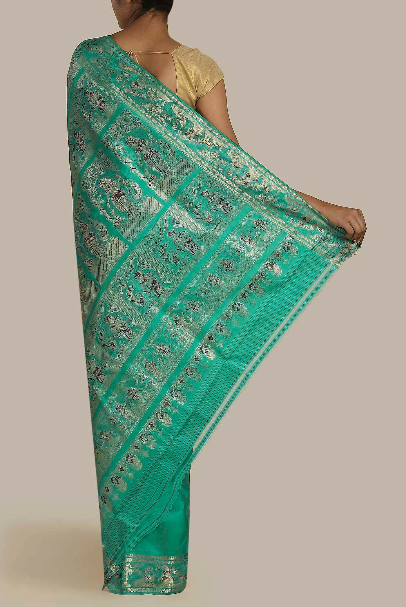 Green Baluchari Silk Saree