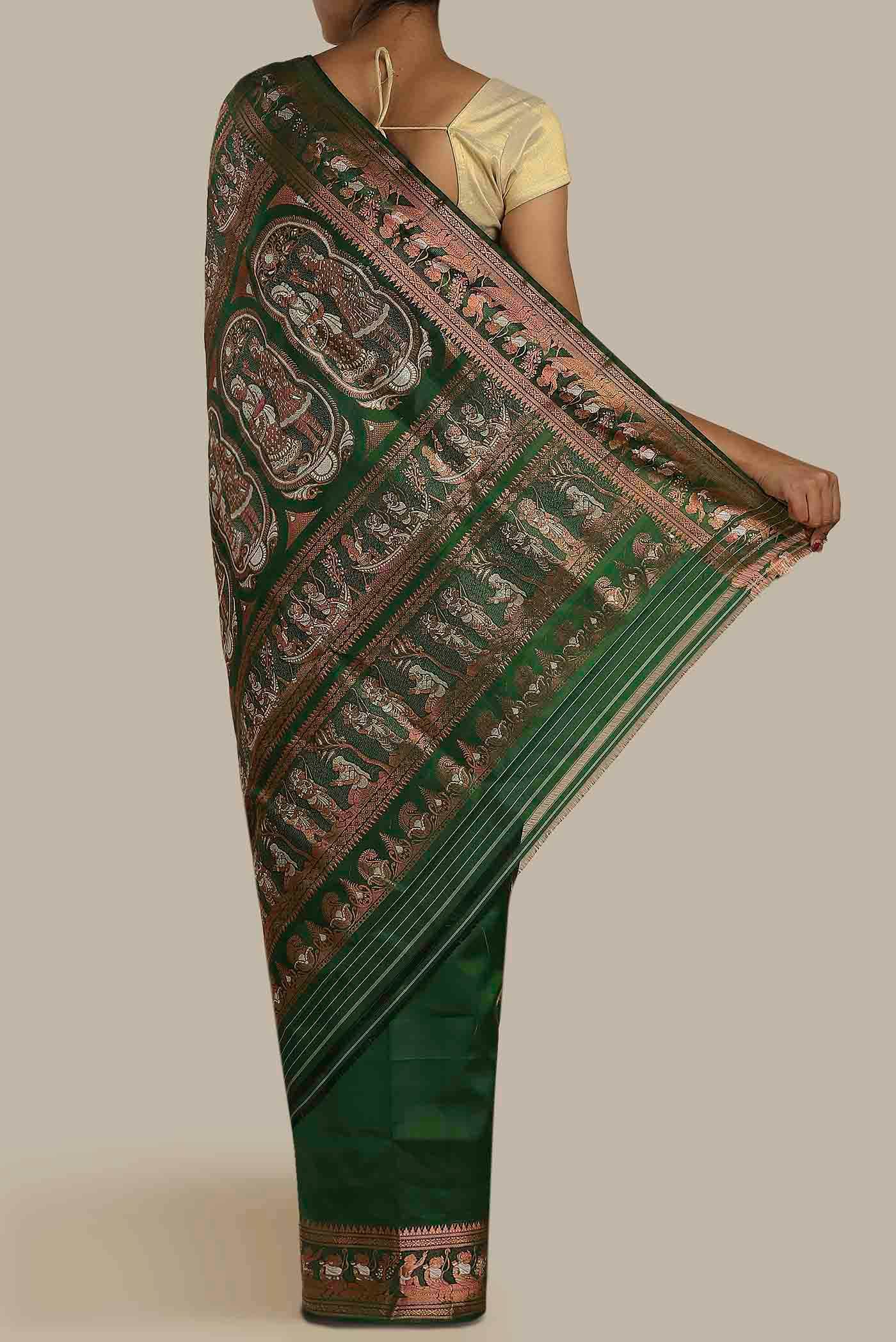 Green Baluchari Silk Saree