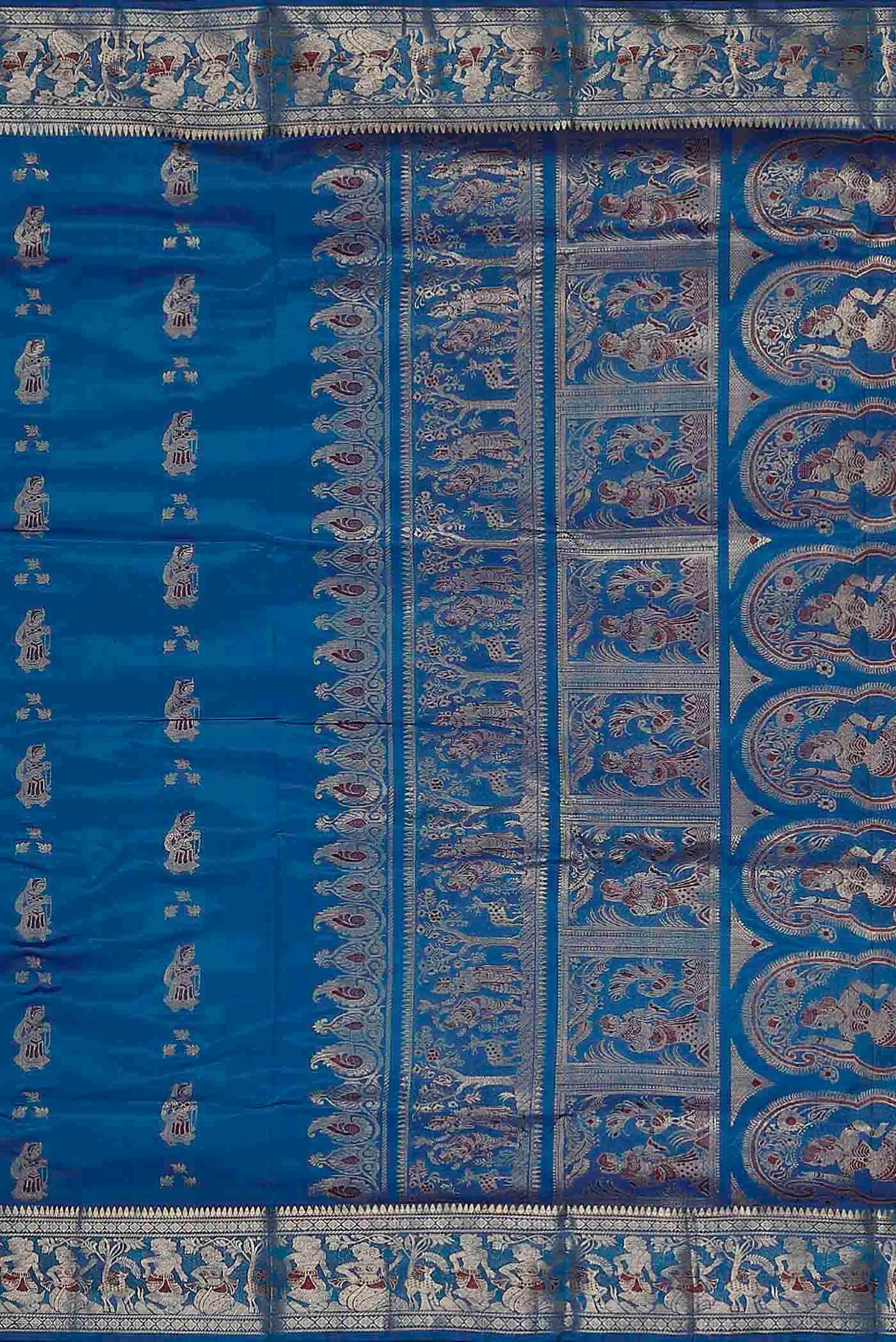 Blue Baluchari Silk Saree