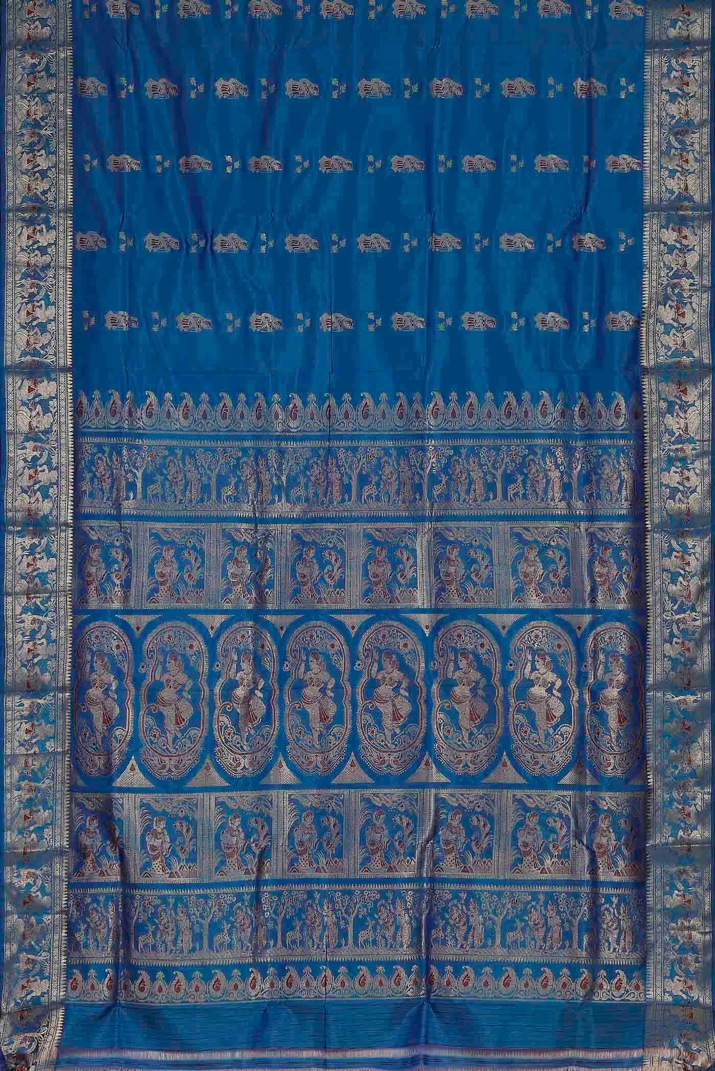 Blue Baluchari Silk Saree