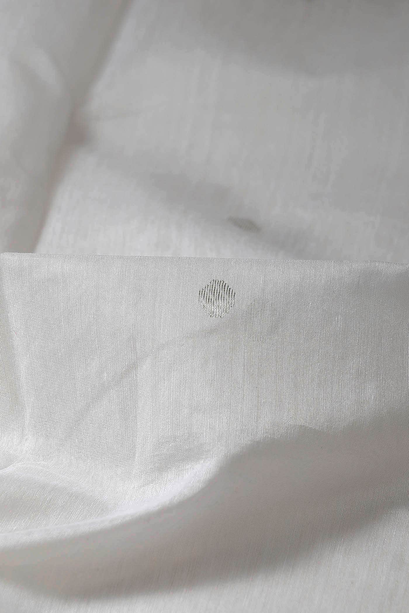White Chanderi Silk Cotton Saree