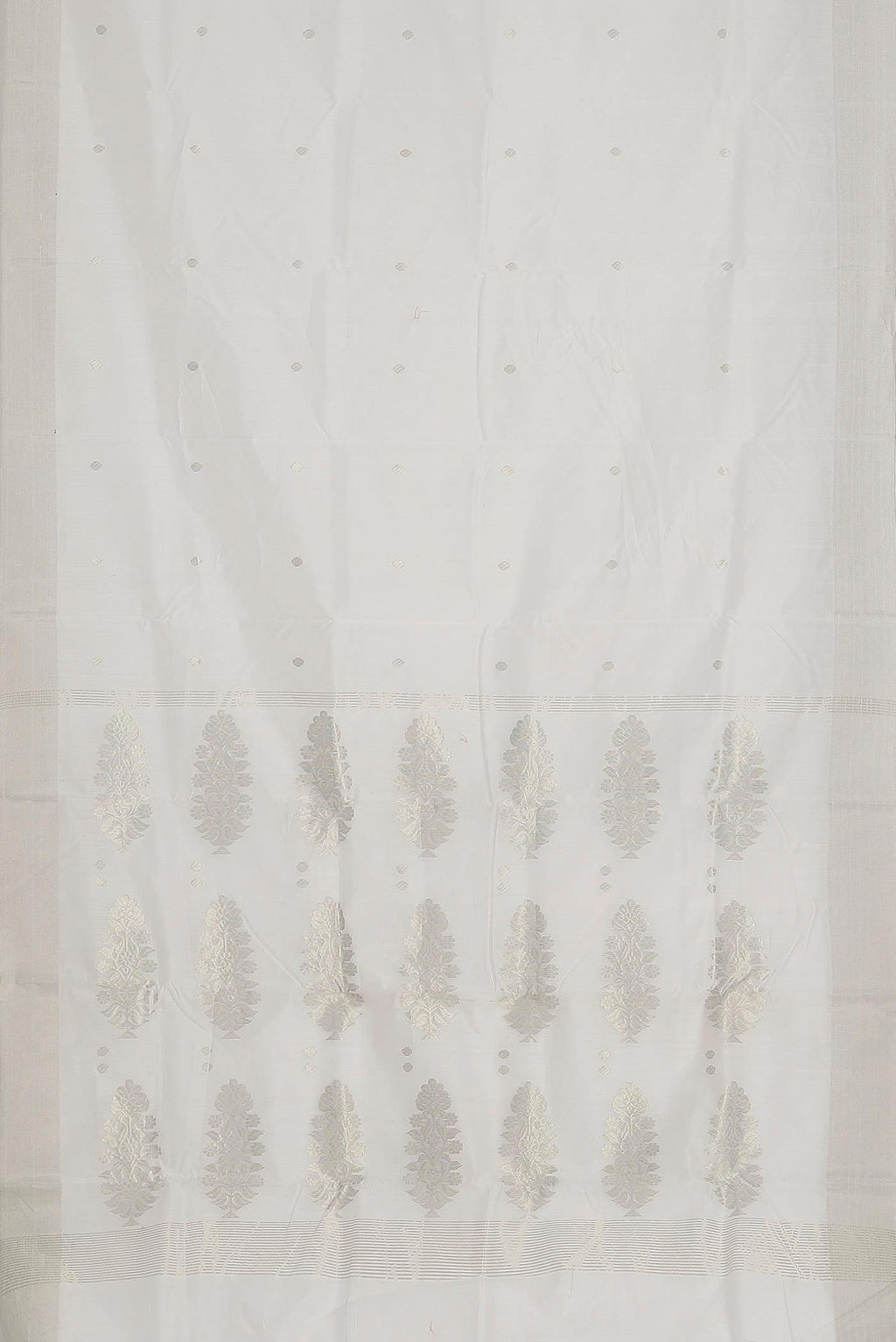 White Chanderi Silk Cotton Saree
