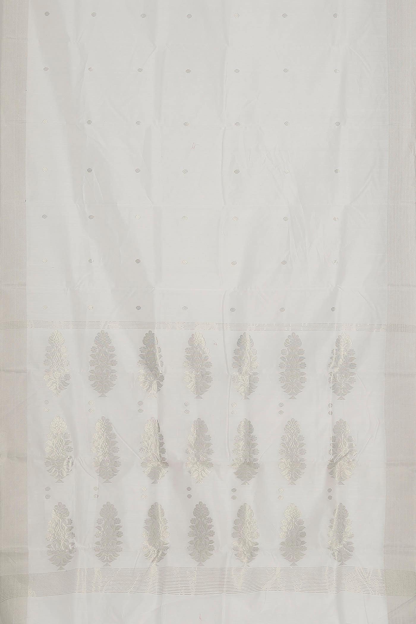White Chanderi Silk Cotton Saree