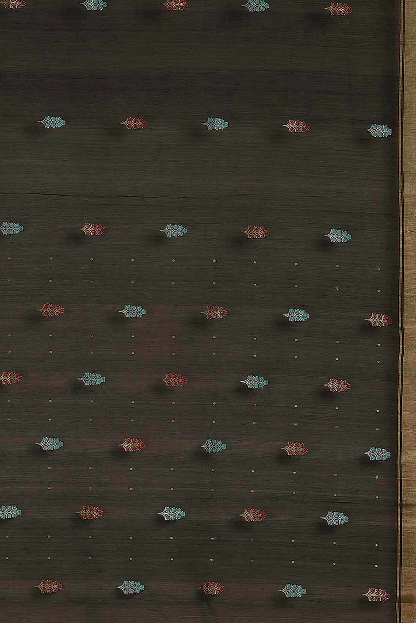 Black Chanderi Silk Cotton Saree