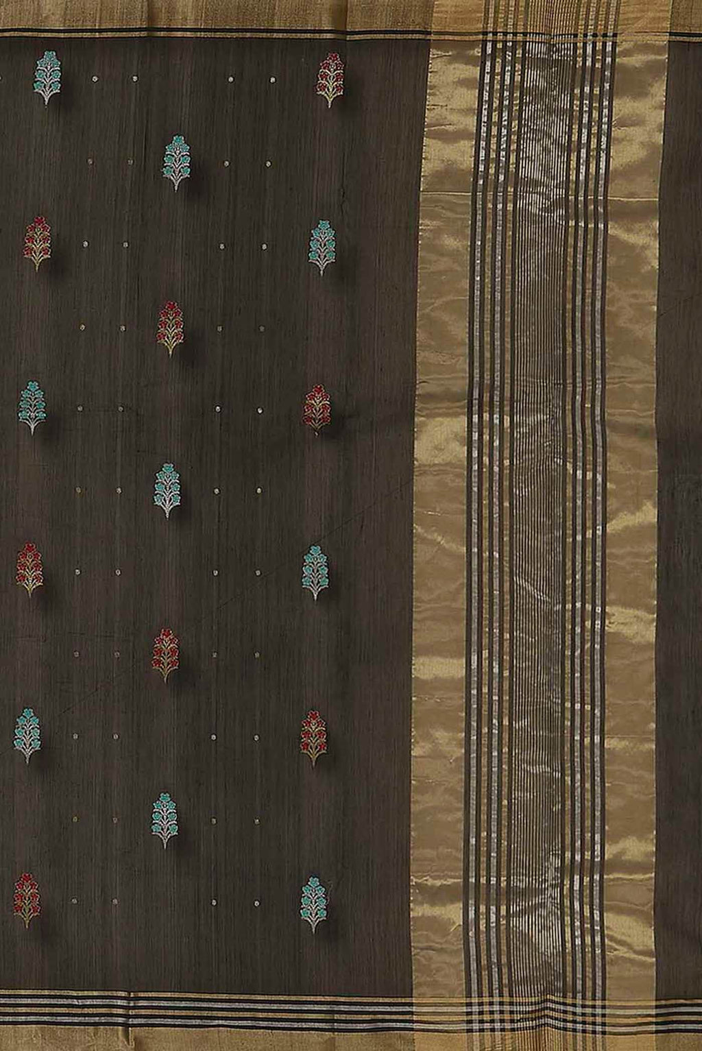 Black Chanderi Silk Cotton Saree