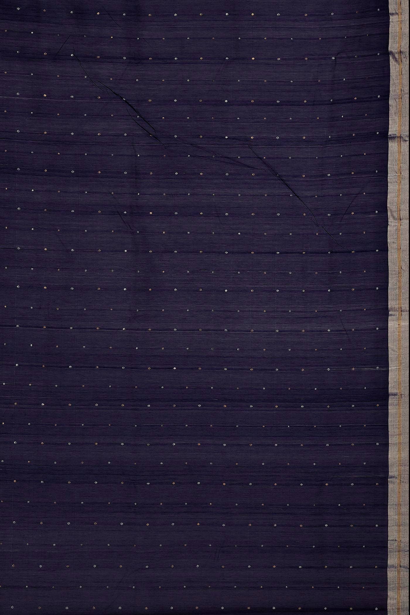 Navy Blue Chanderi Silk Cotton Saree