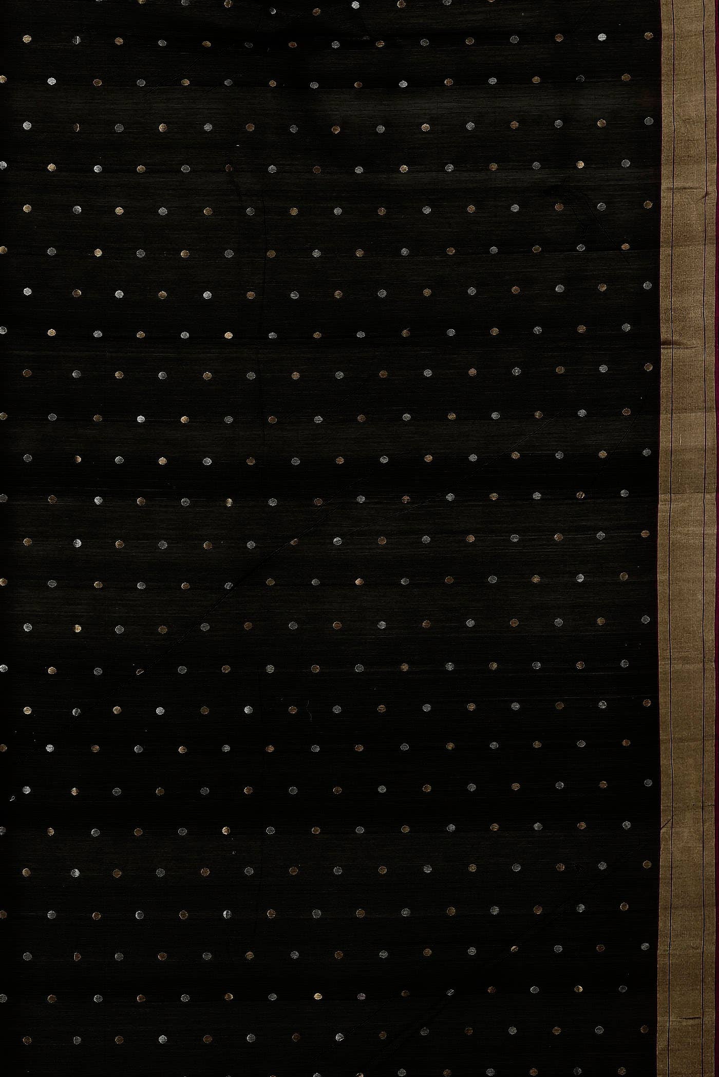 Black Chanderi Silk Cotton Saree