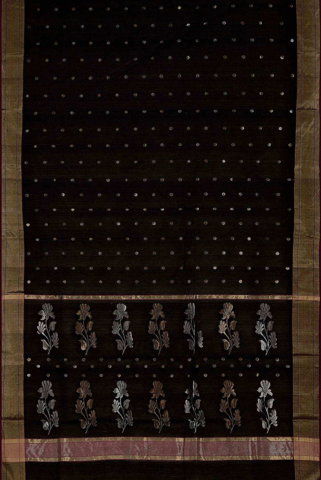 Black Chanderi Silk Cotton Saree