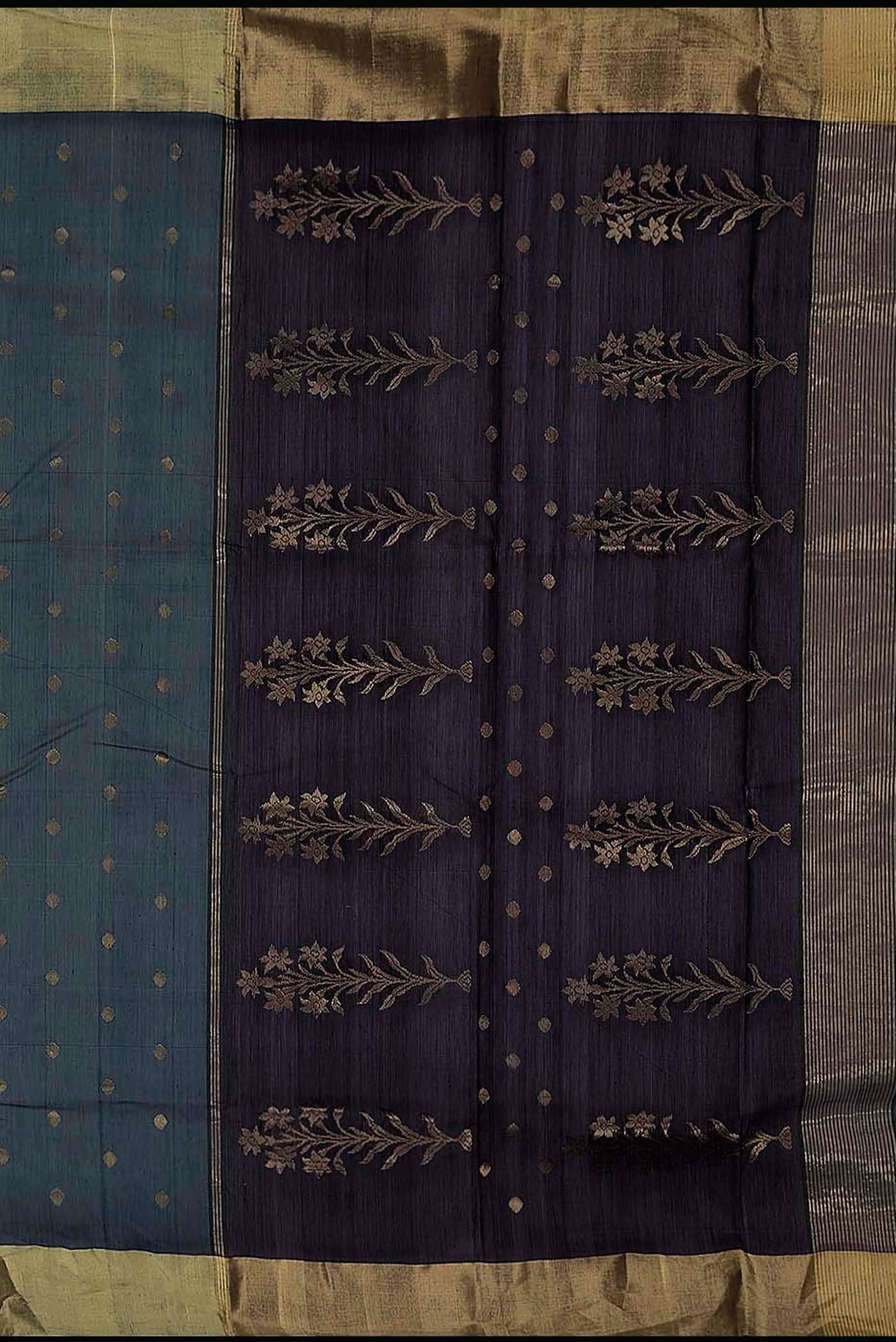 Blue Chanderi Silk Cotton Saree