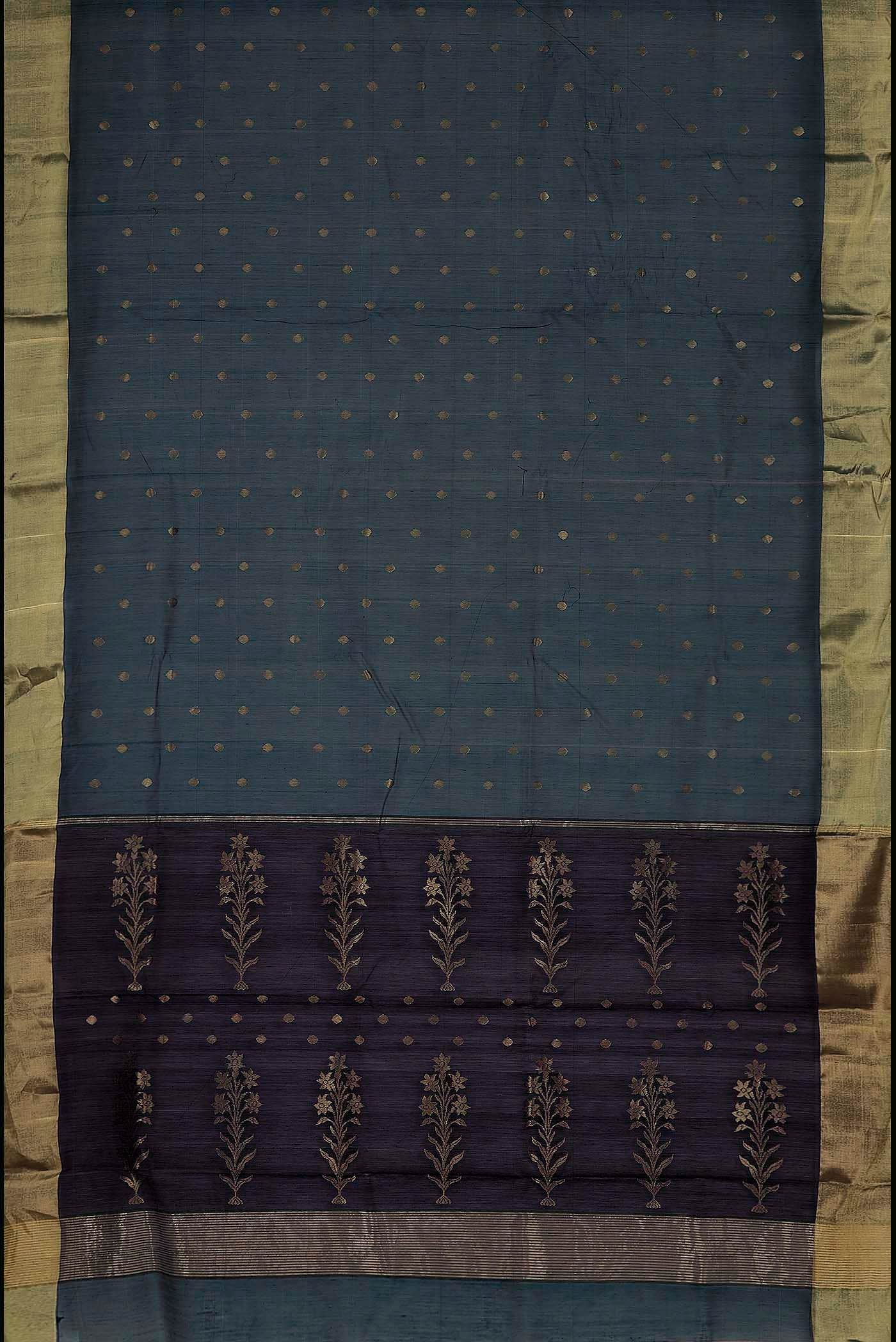Blue Chanderi Silk Cotton Saree