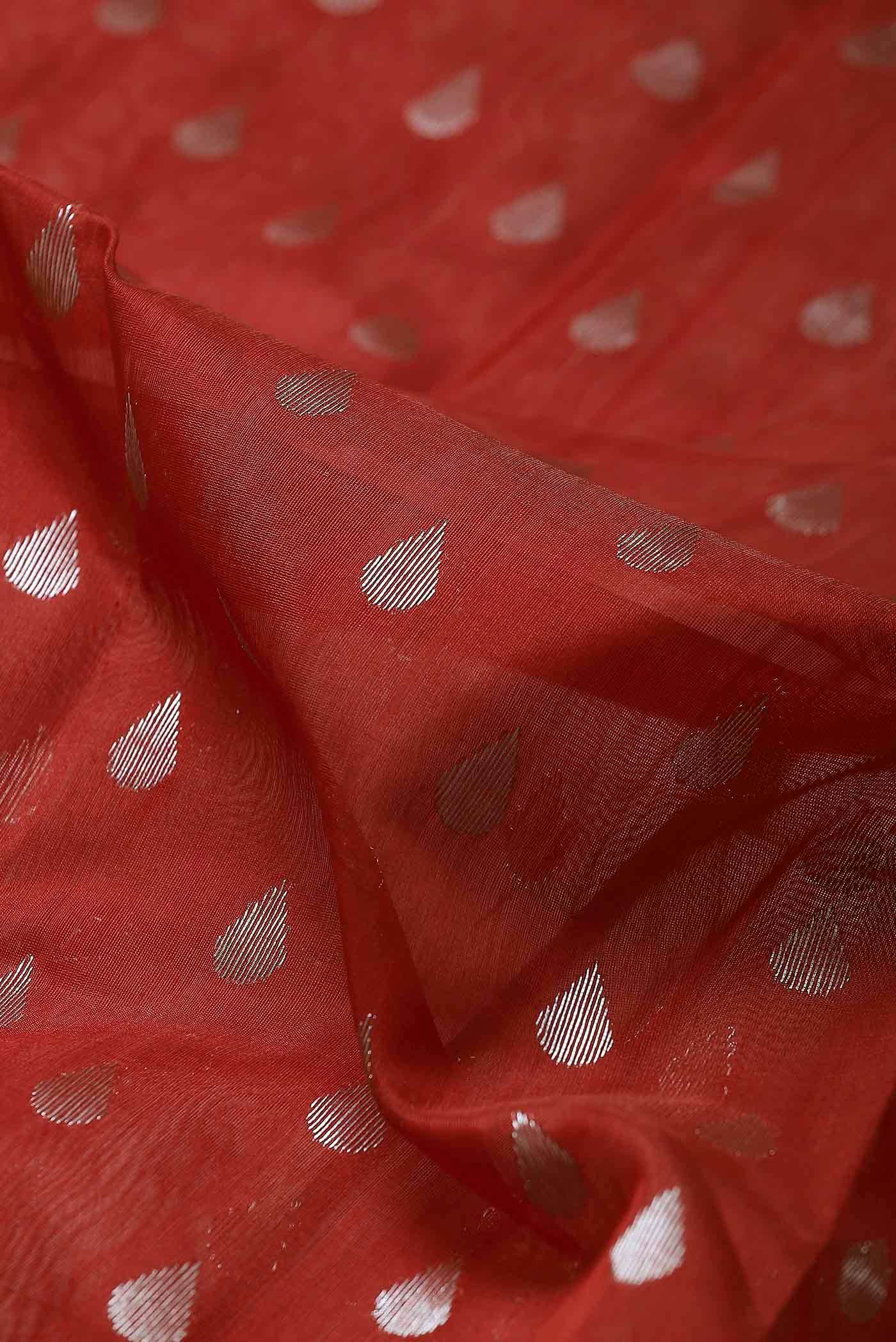 Red Chanderi Silk Cotton Saree