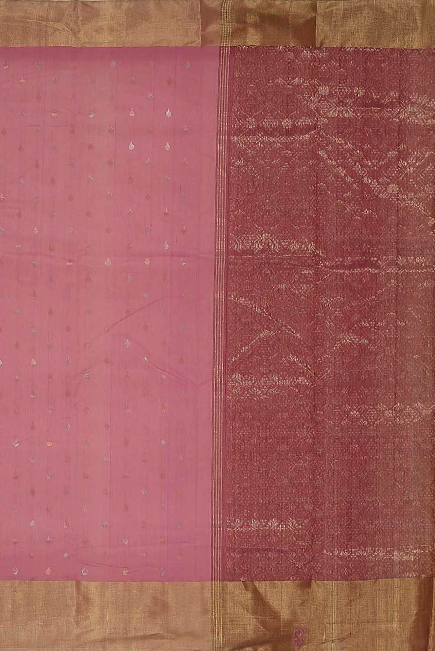 Pink Chanderi Silk Cotton Saree