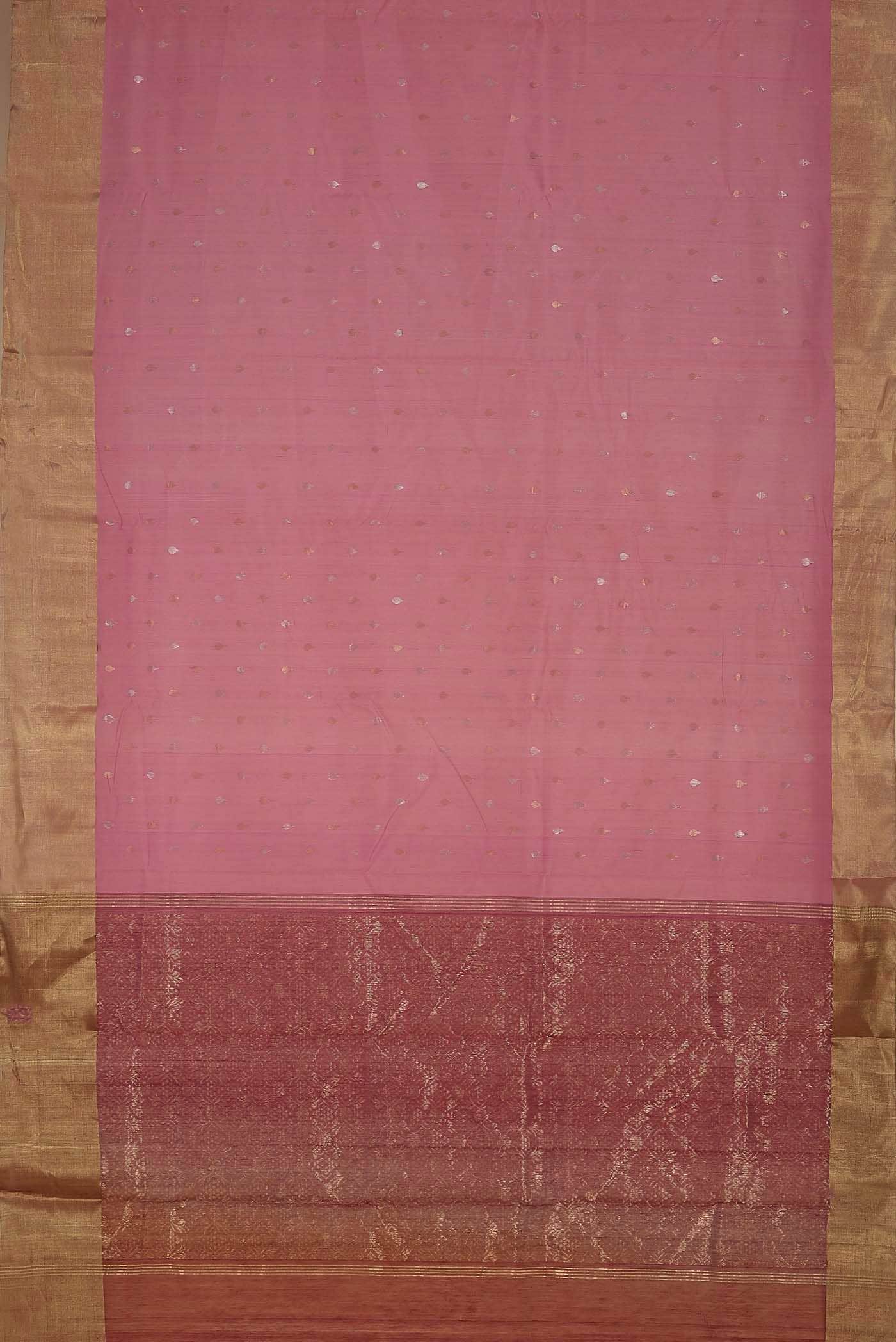 Pink Chanderi Silk Cotton Saree