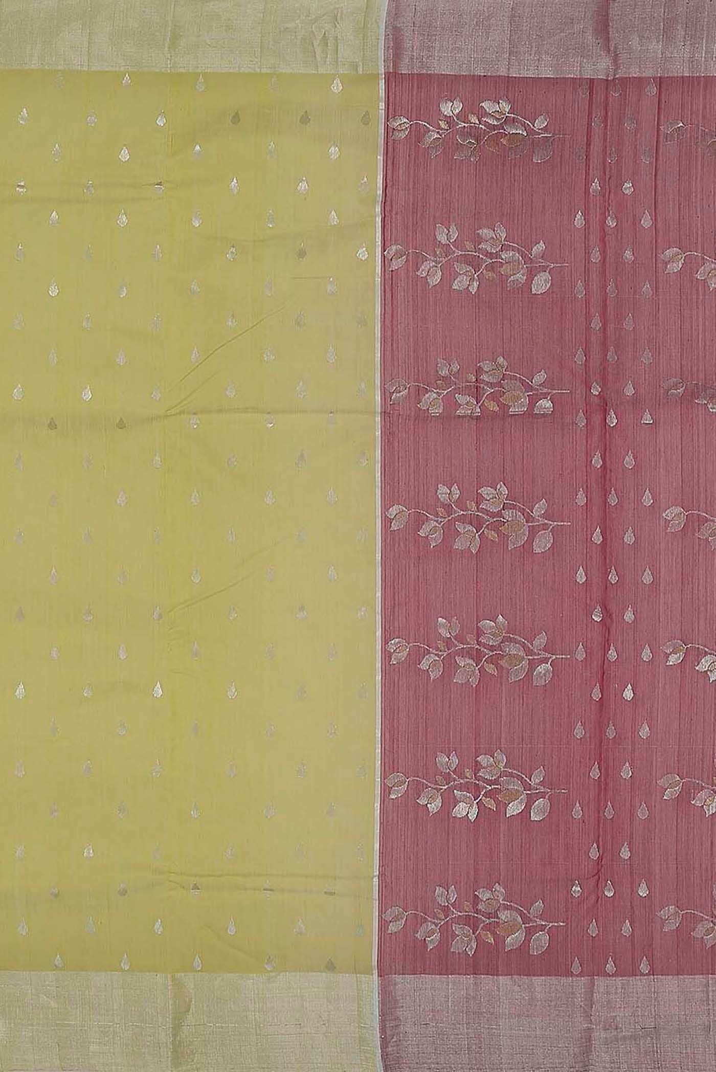 Yellow Chanderi Silk Cotton Saree