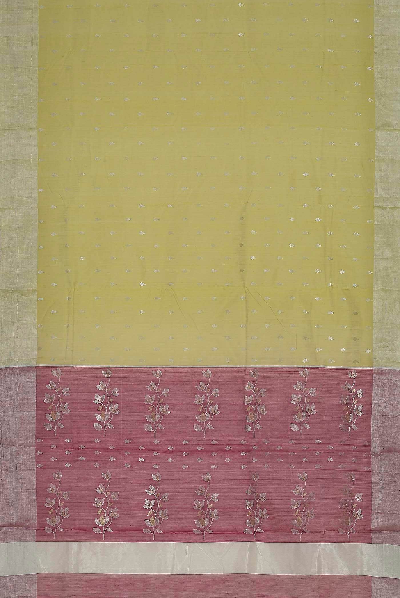 Yellow Chanderi Silk Cotton Saree